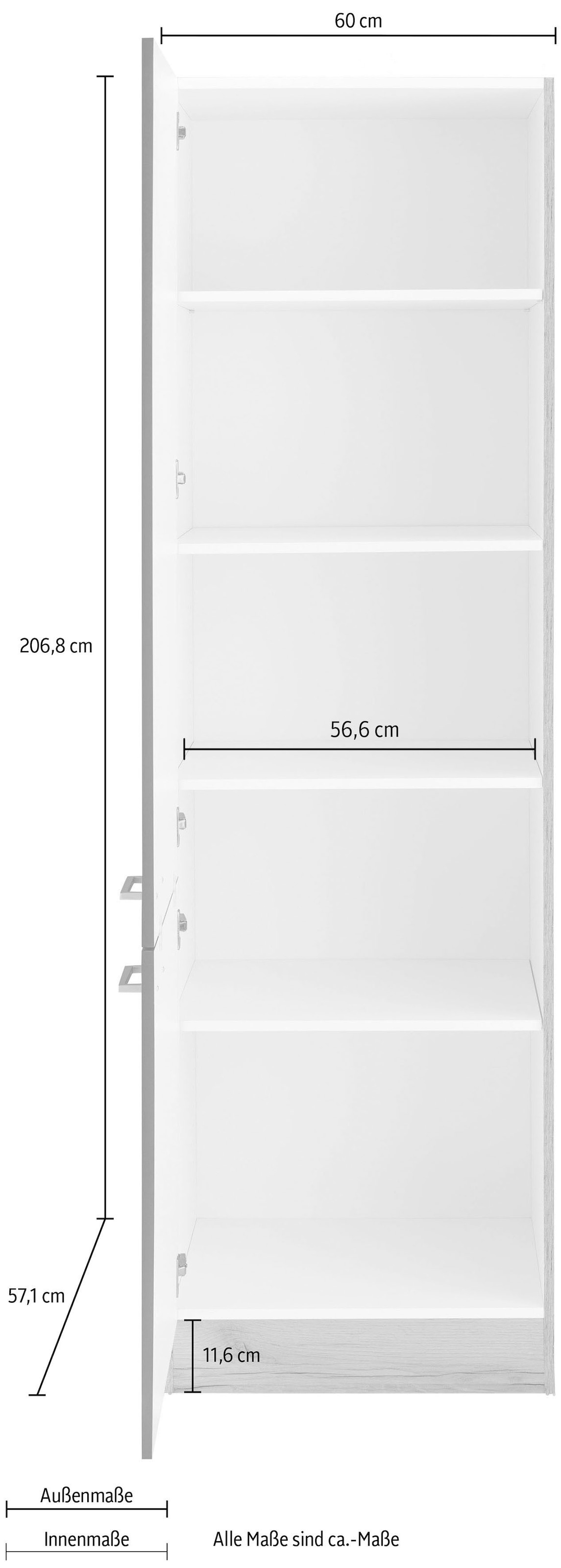 OPTIFIT Armoire haute »Iver« Breite 60 cm, mit 4 Einlegeböden, für viel Stauraum