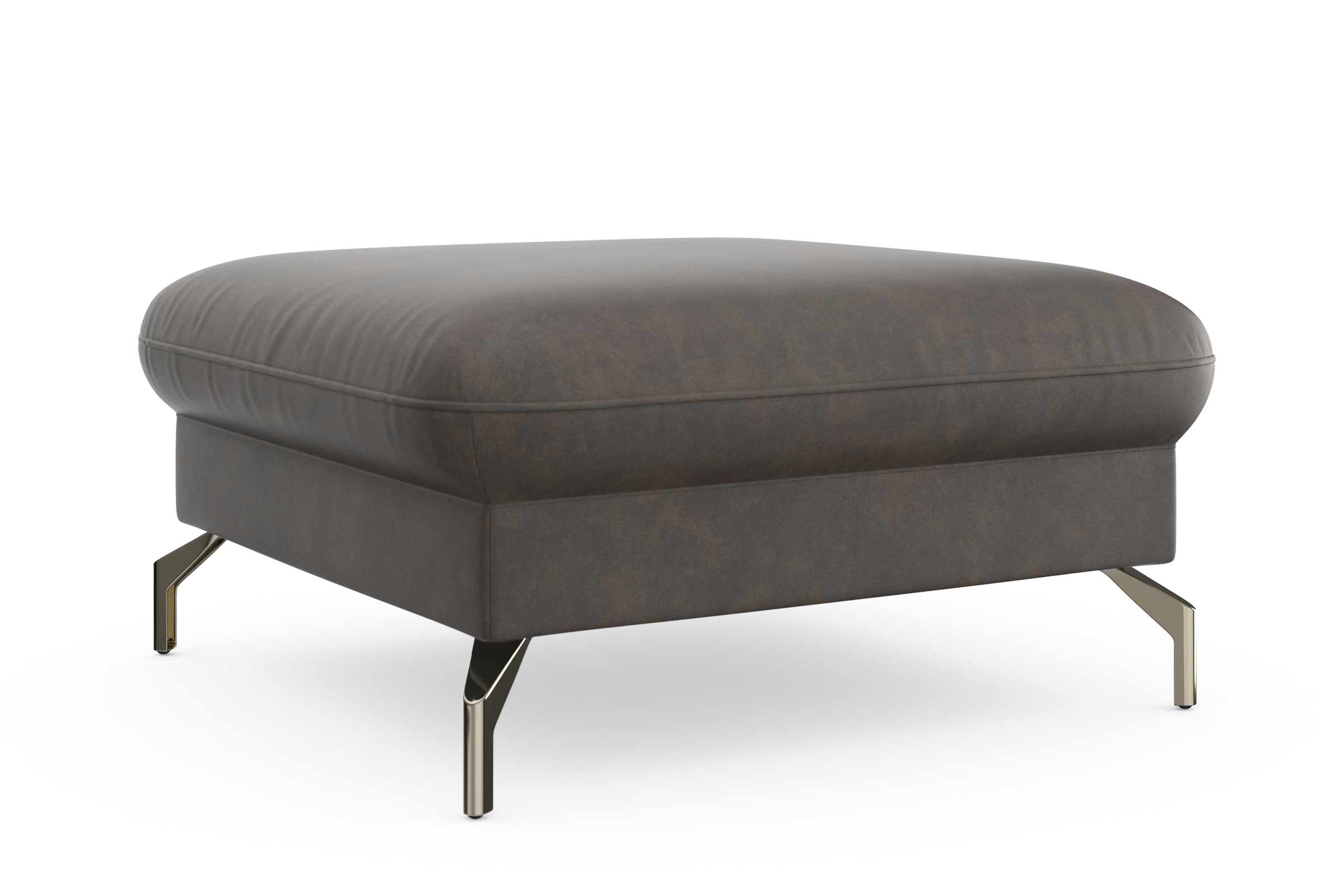 sit&more Hocker »Fashion«, inklusive Federkern, mit satinierten Nickelfüssen
