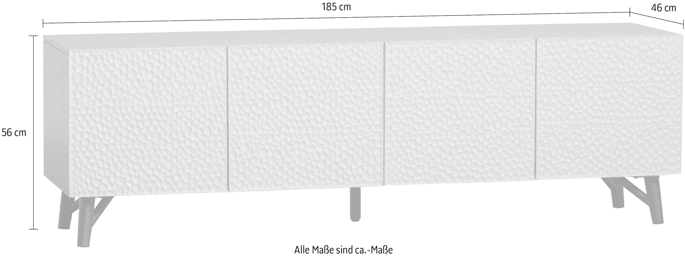 WOOOD Lowboard »Carve TV-Kommode«, Fronten mit auffälligen Muster, H 56 cm x B 181 cm