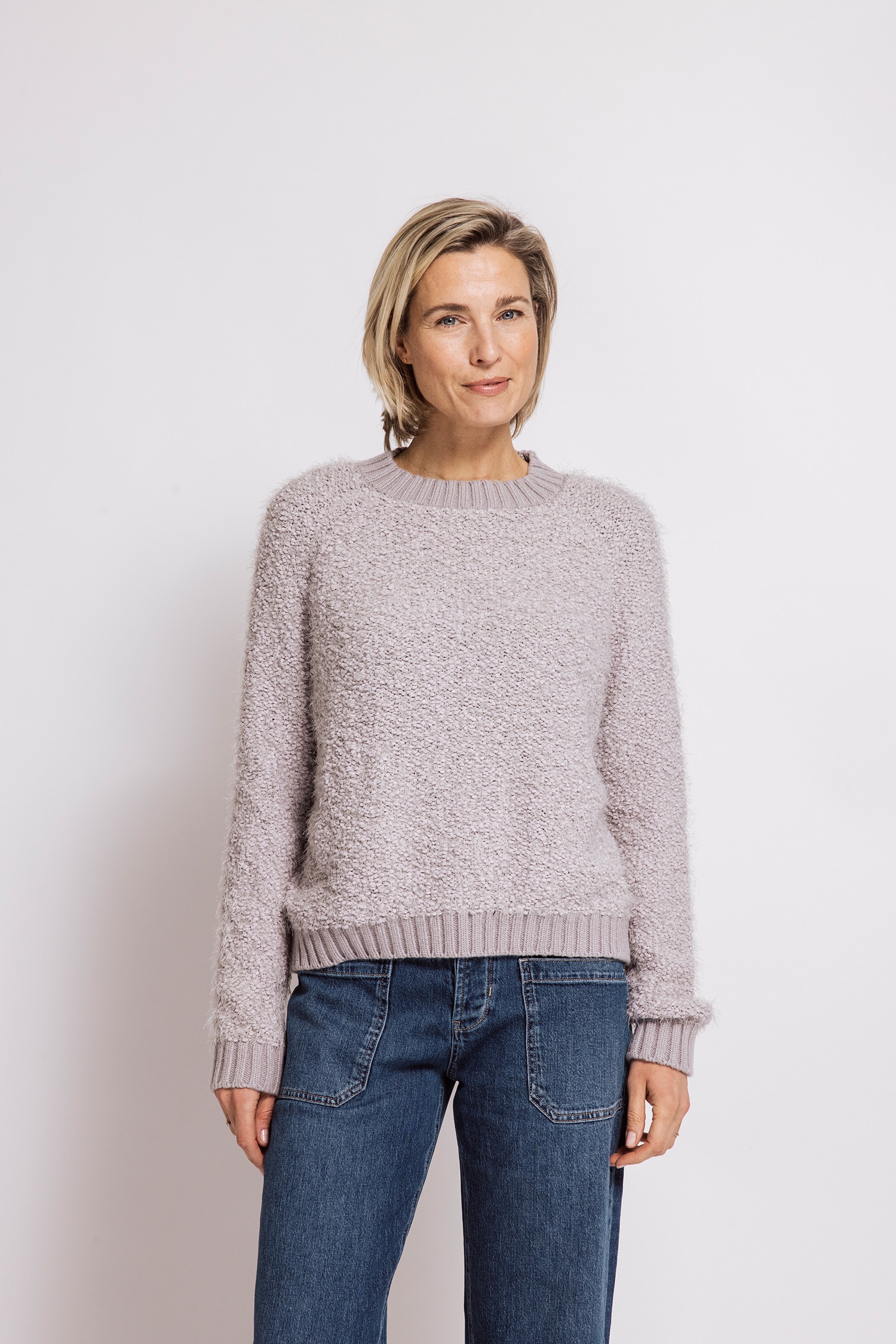 Image of Zhrill Strickpullover "JUTTI" in Bouclé-Optik / Rundhalsausschnitt