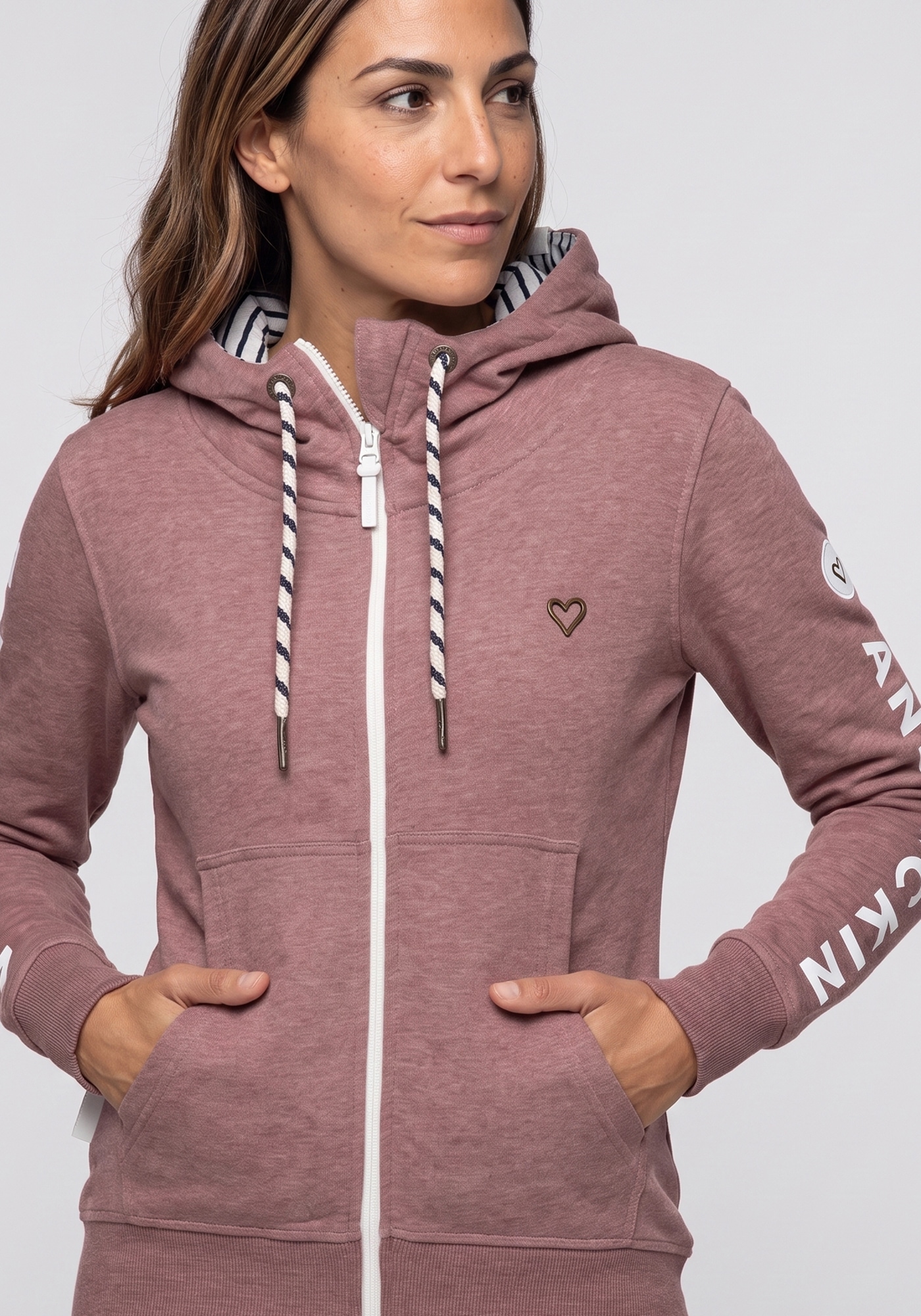 Alife & Kickin Veste sweat »JessyAK A« veste sweat à capuche légère avec inscription logo sur les manches