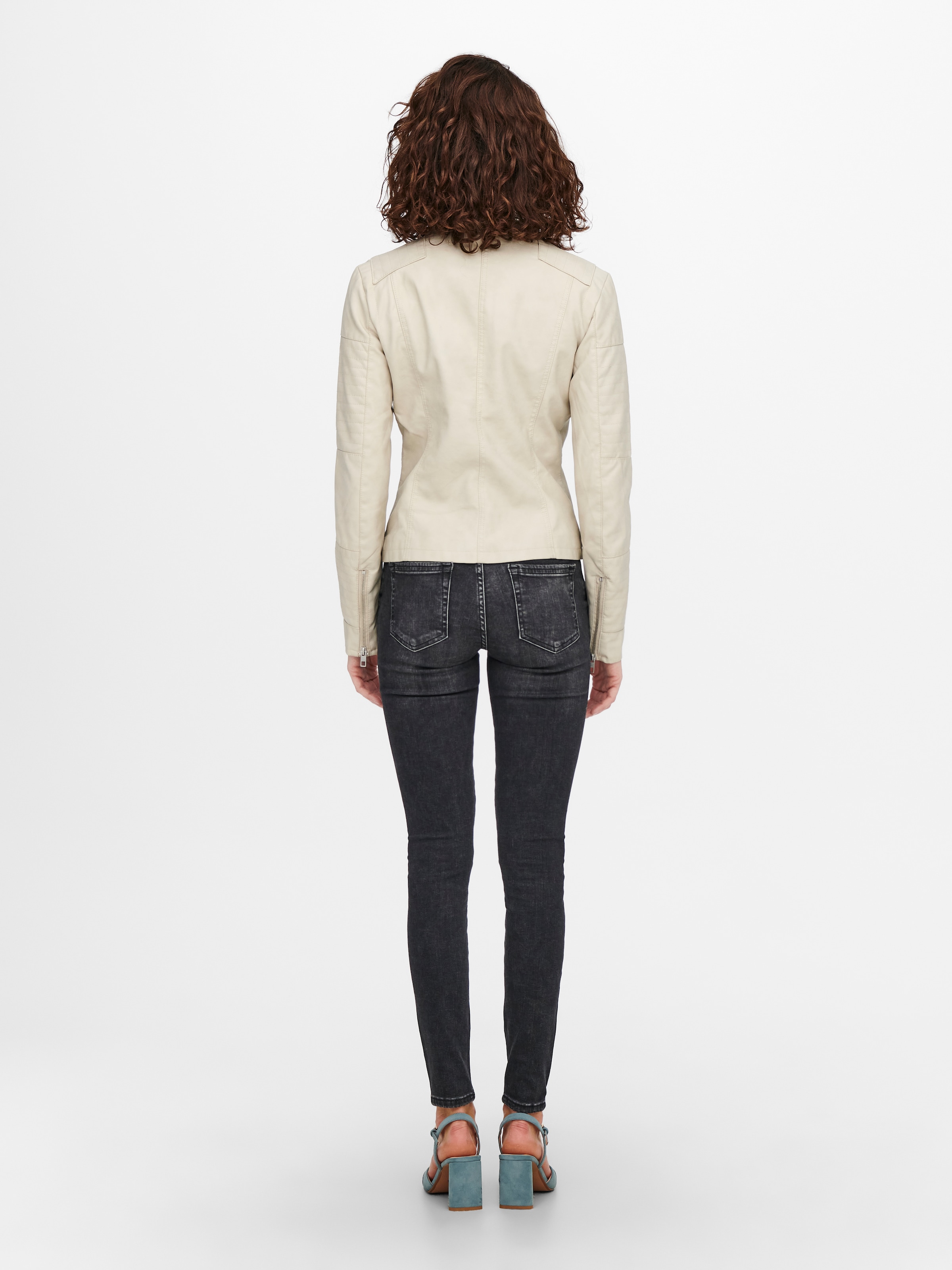 ONLY Lederimitatjacke »ONLAVA FAUX LEATHER BIKER OTW NOOS« mit Biker-Details