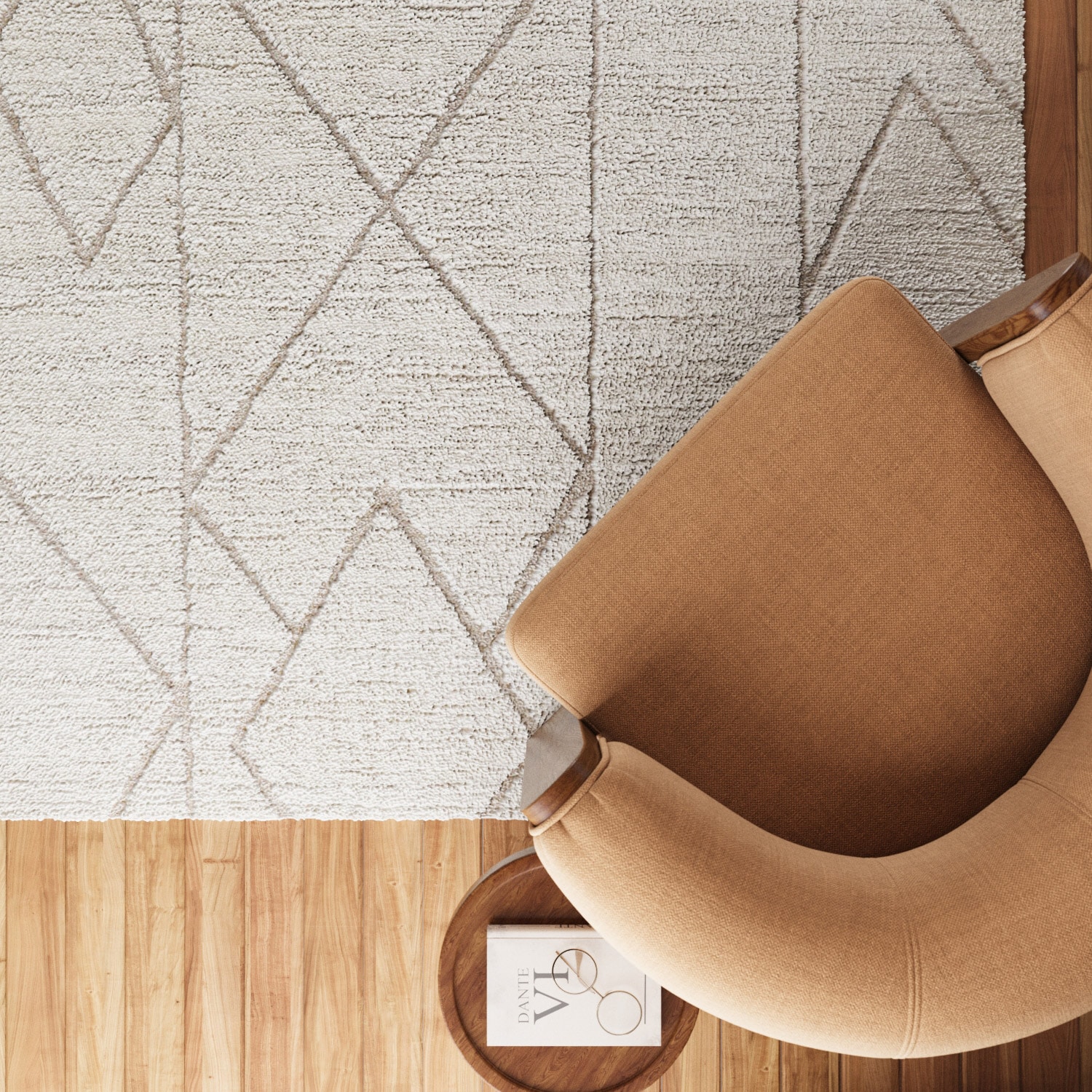 Wecon home Tapis »Pelle« Rectangulaire 18 mm Höhe Gewebt, Hoch-Tief, pflegeleicht, Rauten Muster, Scandi, Wohnzimmer