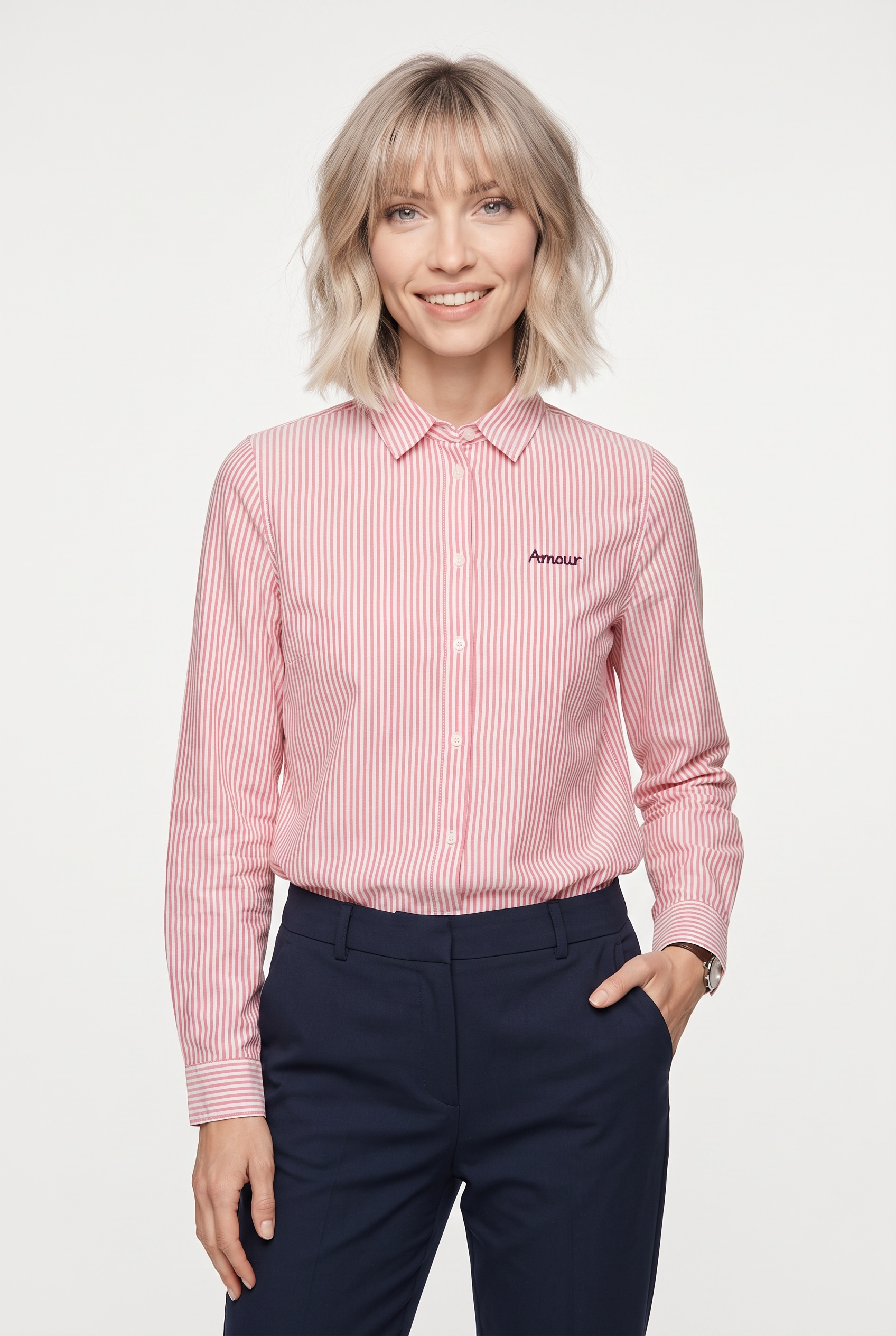Image of pieces Langarmbluse "PCIRENE LS SHIRT WVN NOOS" Baumwolle, regular fit