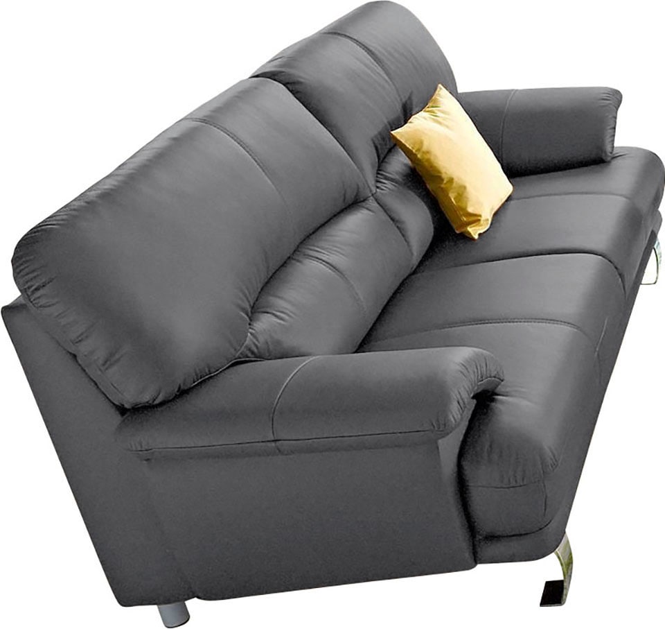 Image of TRENDMANUFAKTUR 3-Sitzer "Cecilia, in italienischem Design, bequem" mit Chromfüssen