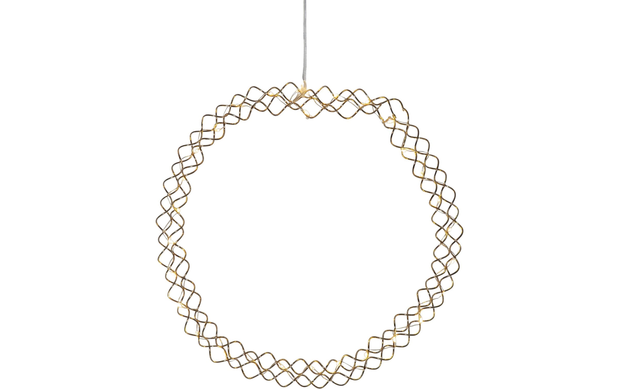 Weihnachtsbaumkugel »Kranz Hoop, 30 LEDs, Ø 30 cm, Messing«