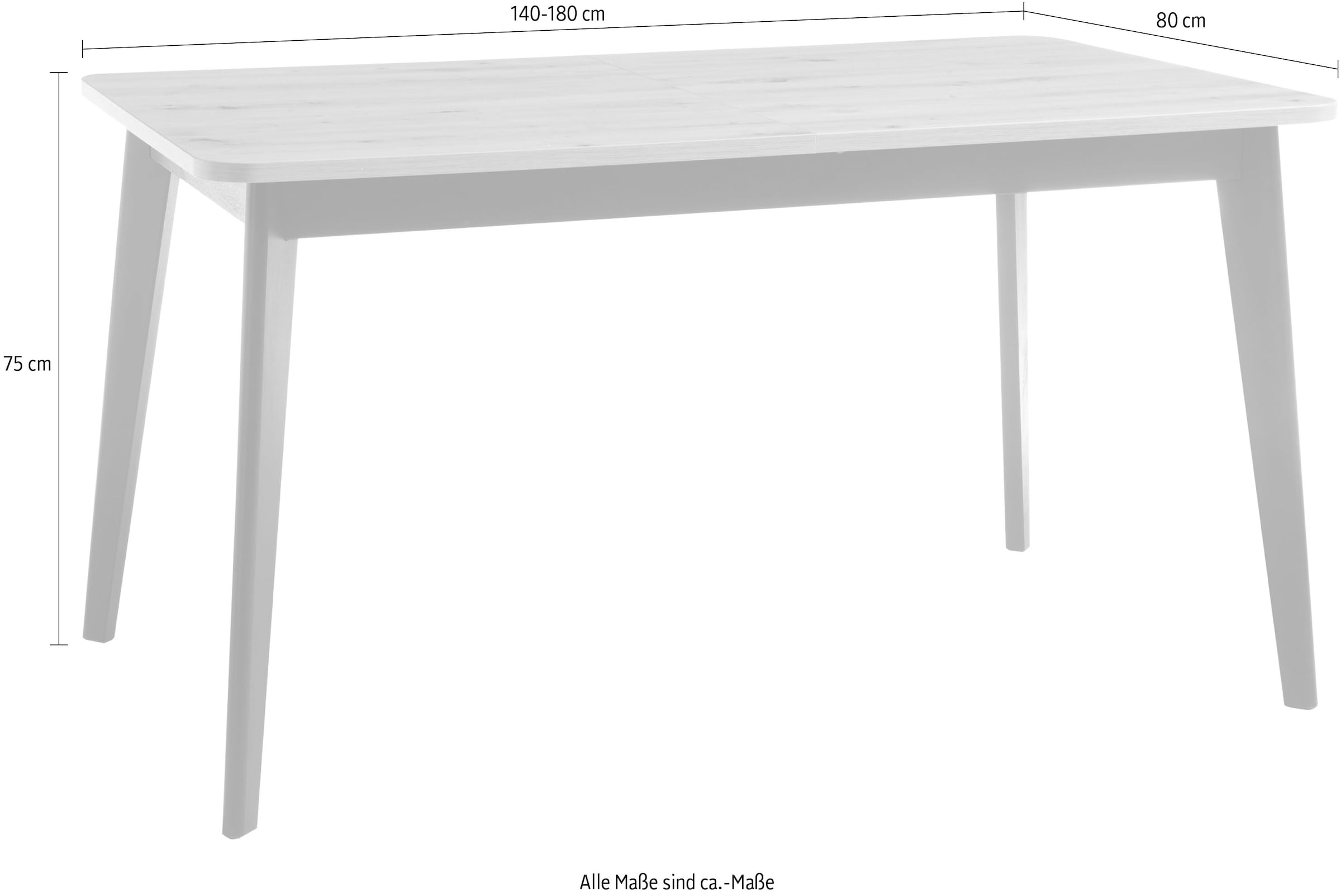 INOSIGN Esstisch »Torge, Tisch mit Auszugsfunktion, Küchentisch,Wohnzimmertisch«, (1 St.), skandinavischer Stil, in drei Farben verfügbar, ausziehbarer Esstisch