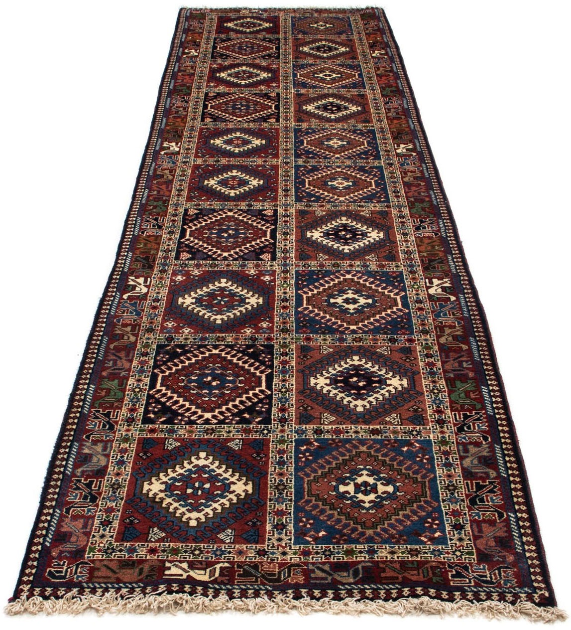 Image of morgenland Hochflor-Läufer »Yalameh Medaillon Blu scuro 580 x 83 cm«, rechteckig, 1 mm Höhe, Unikat mit Zertifikat bei Ackermann Versand Schweiz