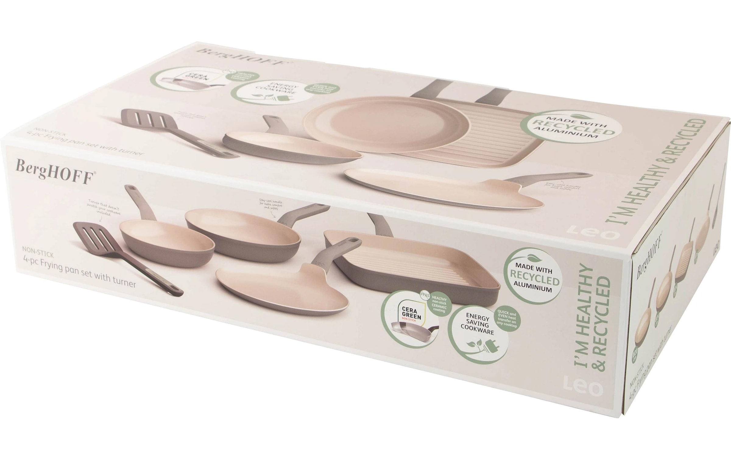 BergHOFF Bratpfanne »Leo Balance 5-teilig, Moonmist« Aluminium 5 Stk. tlg.