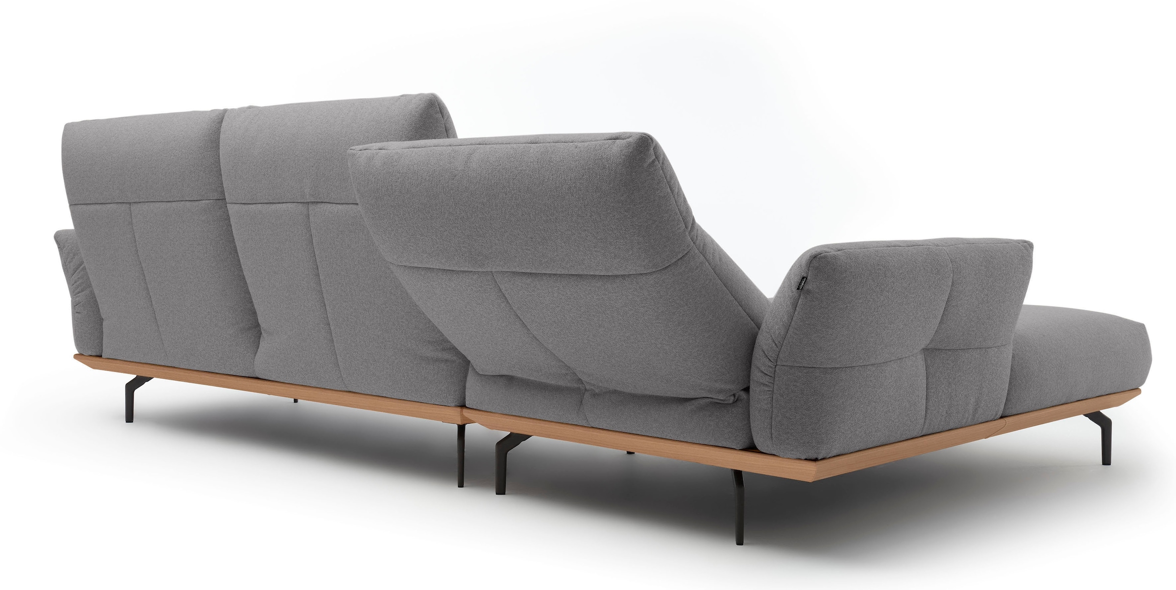 Creation BY ROLF BENZ Canapé d'angle »CR.460 Design-Sofa, verstellbare Rückenlehne, L-Form« Socle en chêne, pieds d'angle en gris ombre, largeur 318 cm