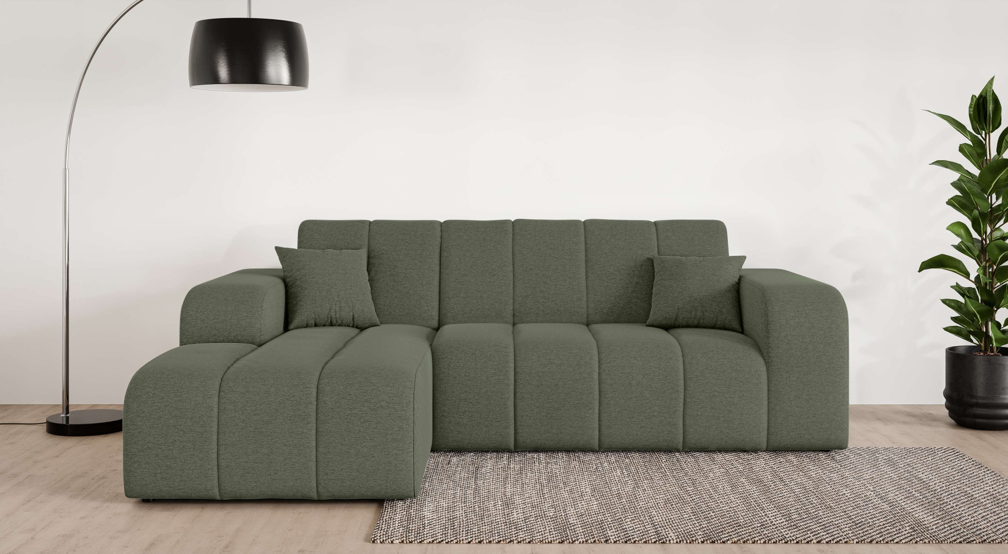 GOODproduct Ecksofa »CASSY L-Form, Schlafsofa mit Bettkasten, Masse B/T/H: 245/165/88 cm« mit 2 Rückenkissen, Recamiere rechts oder links bestellbar
