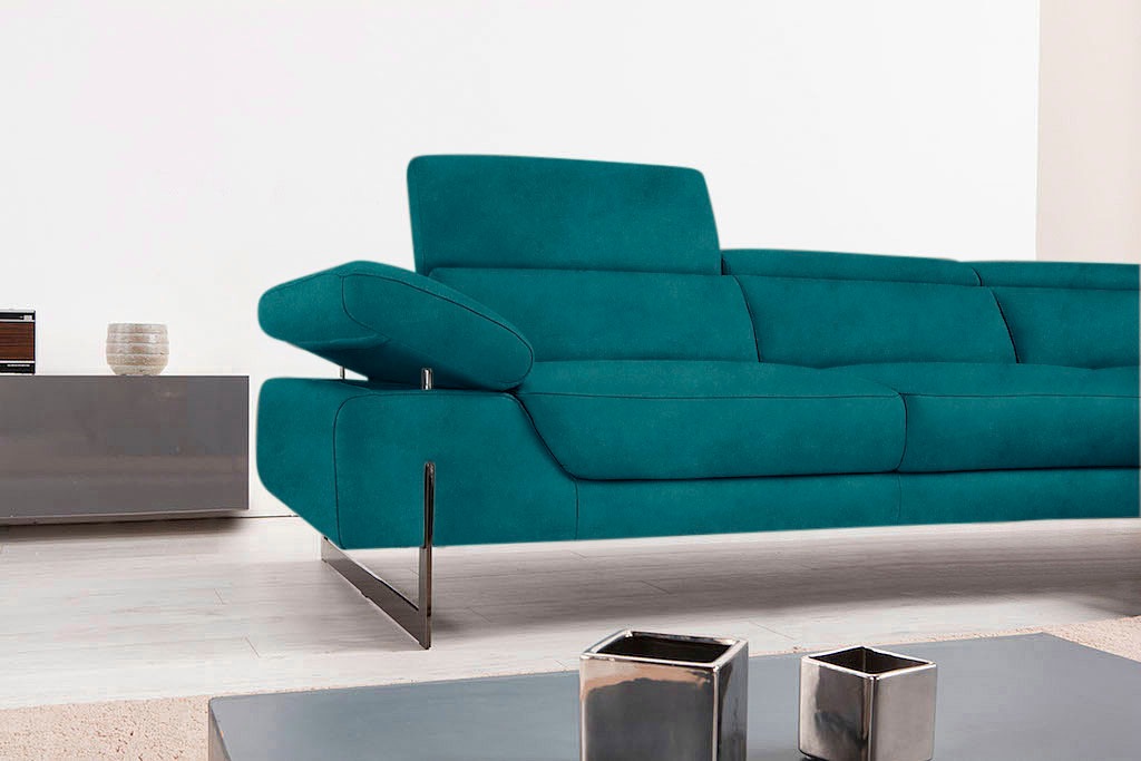 Egoitaliano Ecksofa »Queenie, extravagantes Sofa mit erstklassigem Sitzkomfort«, mit verstellbarer Armlehne und Kopfteilen für Wohlfühlkomfort