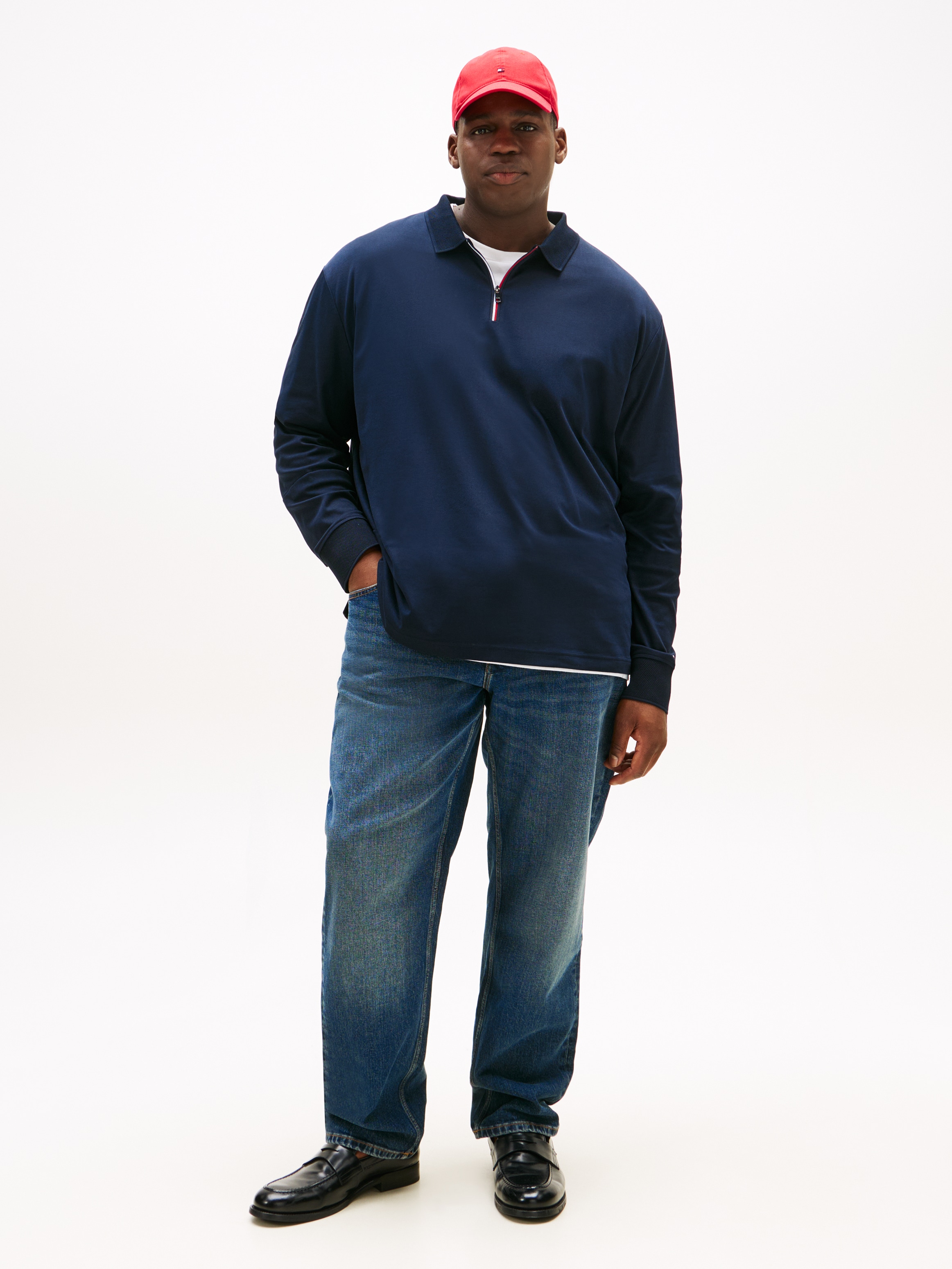 Tommy Hilfiger Big & Tall Polo à manches longues »ZIP INTERLOCK POLO« Grosse Grössen