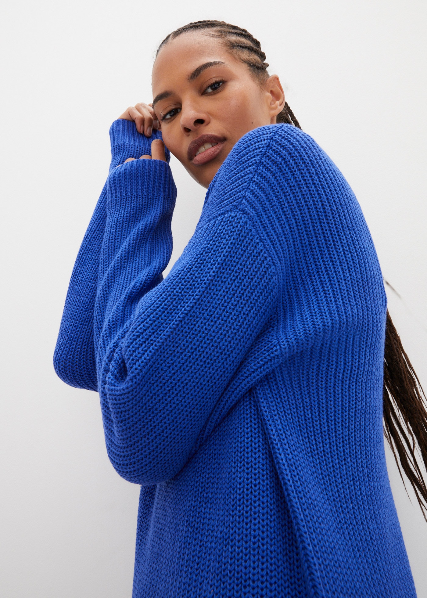 bonprix Strickkleid Oversize-Rippstrick, bequeme Passform, seitliche Schlitze