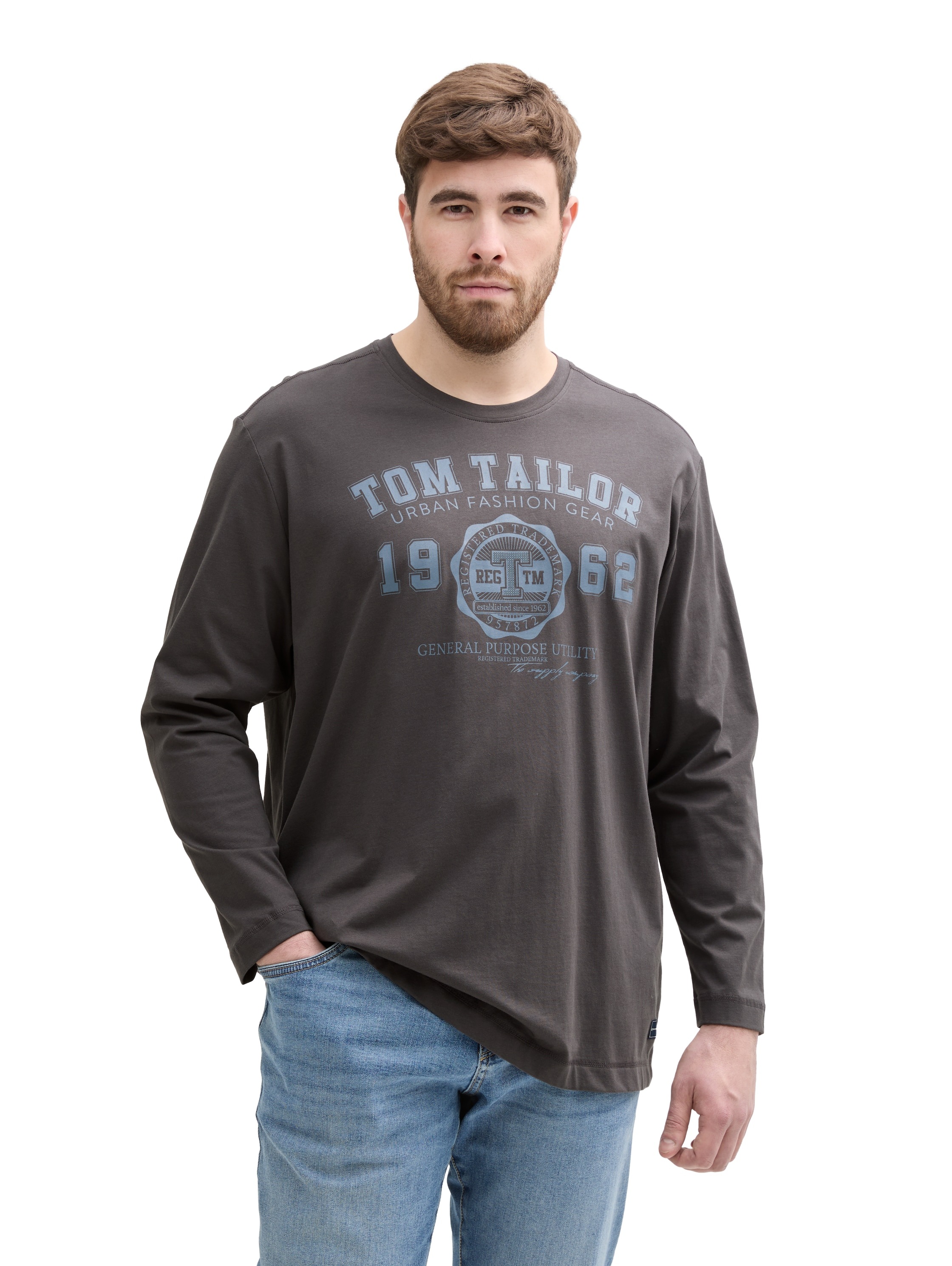 Image of TOM TAILOR PLUS Langarmshirt mit Logo-Stickerei