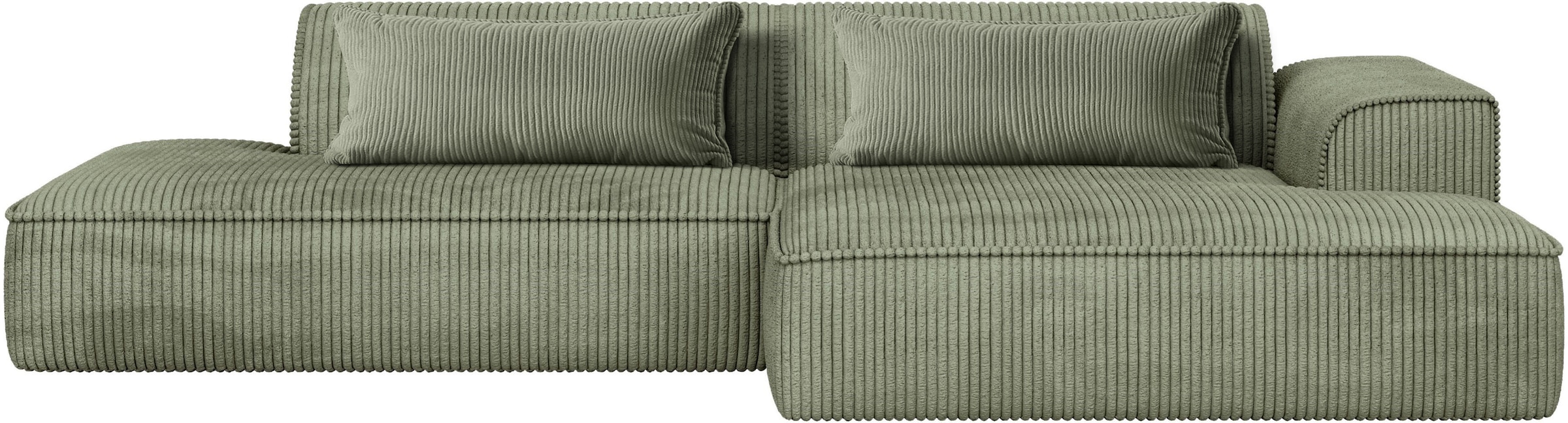 exxpo - sofa fashion Canapé d'angle »Billund modernes Designsofa, bequem und elegant, Breite 294cm, L-Form« modern, L-form, Wellenfedern, inklusive 2x Nierenkissen