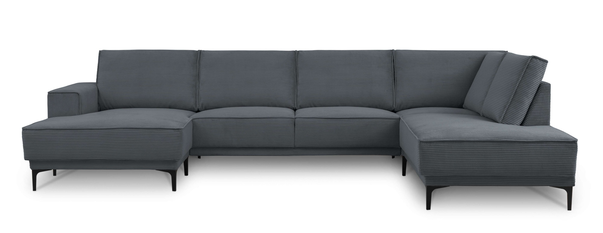 GOODproduct Wohnlandschaft »OLAND Cord U-Form, XXL, B: 345 cm, Skandi-Design« U-Form, 345 cm, Wellenunterfederung, Skandi-Design, Metallfüsse