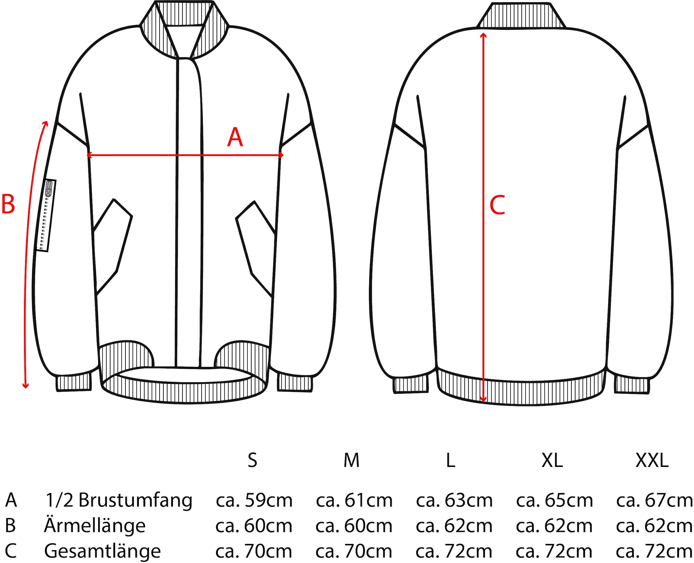 Zwillingsherz Veste bomber »"Wild Heart"« ohne Kapuze Stickerei, Reissverschluss,Taschen mit Druckknöpfen