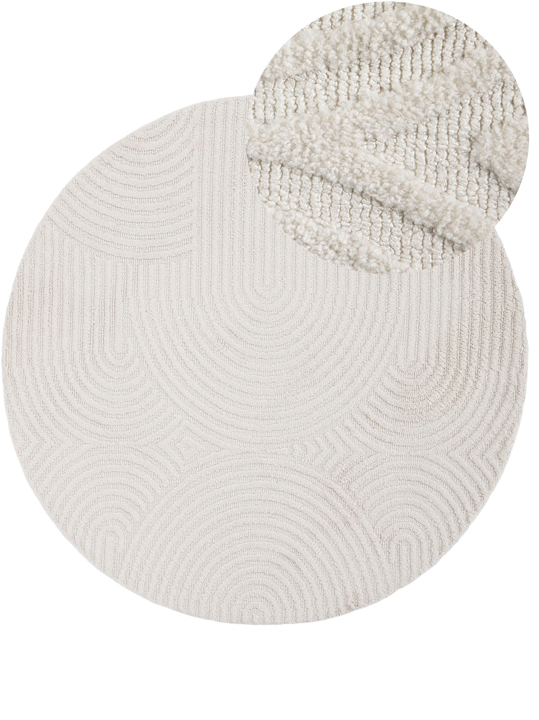 Image of carpetfine Teppich "Holly Zen 1" rund 12 mm Höhe Hoch-Tief-Effekt, geometrisch, Zeitloses Design, dekoratives Highlight