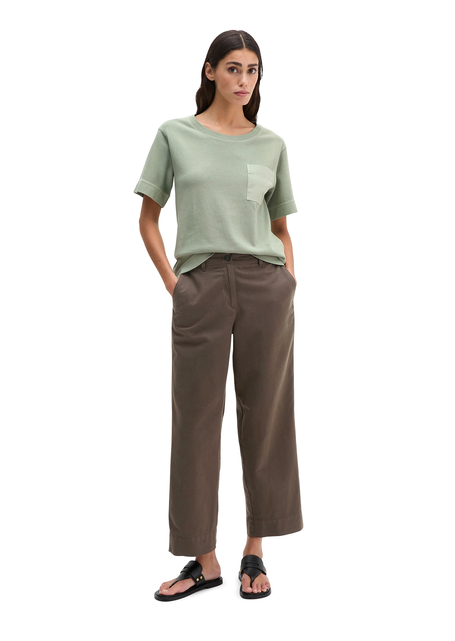 Marc O'Polo T-shirt loose fit mit aufgesetzter Satin-Tasche