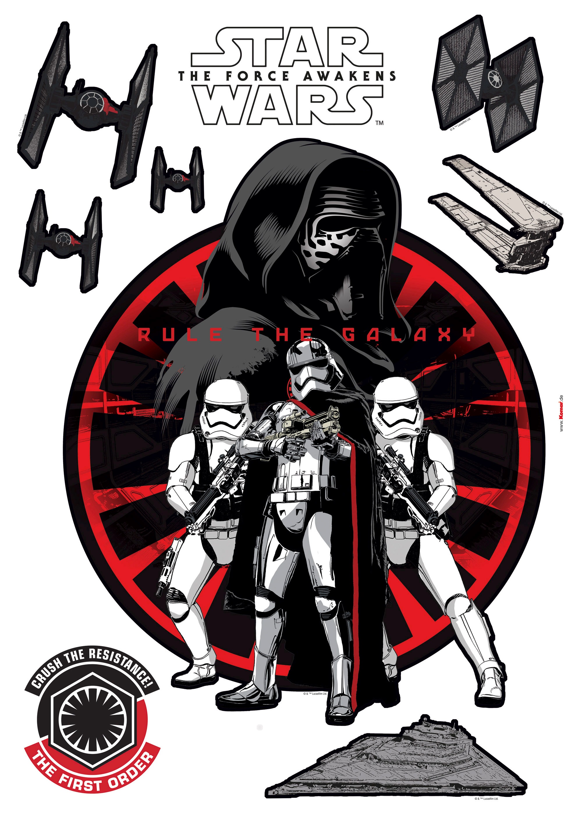 Image of Komar Wandtattoo »Star Wars First Order«, (Set, 9 St.), selbstklebend, rückstandslos abziehbar bei Ackermann Versand Schweiz