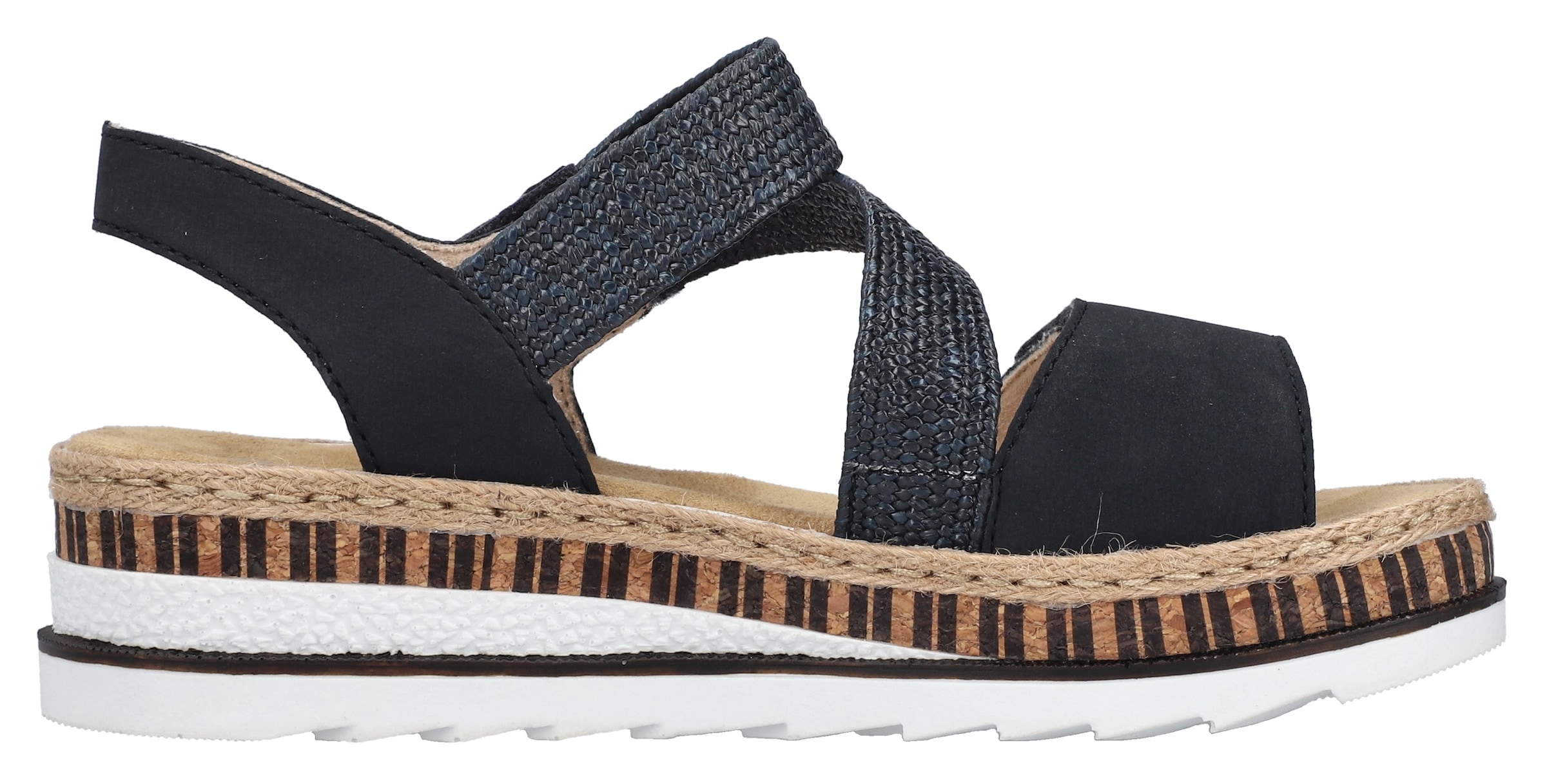 Rieker Sandales compensées  Riemchensandale, Sommerschuh, Urlaubschuh mit Klettriemchen