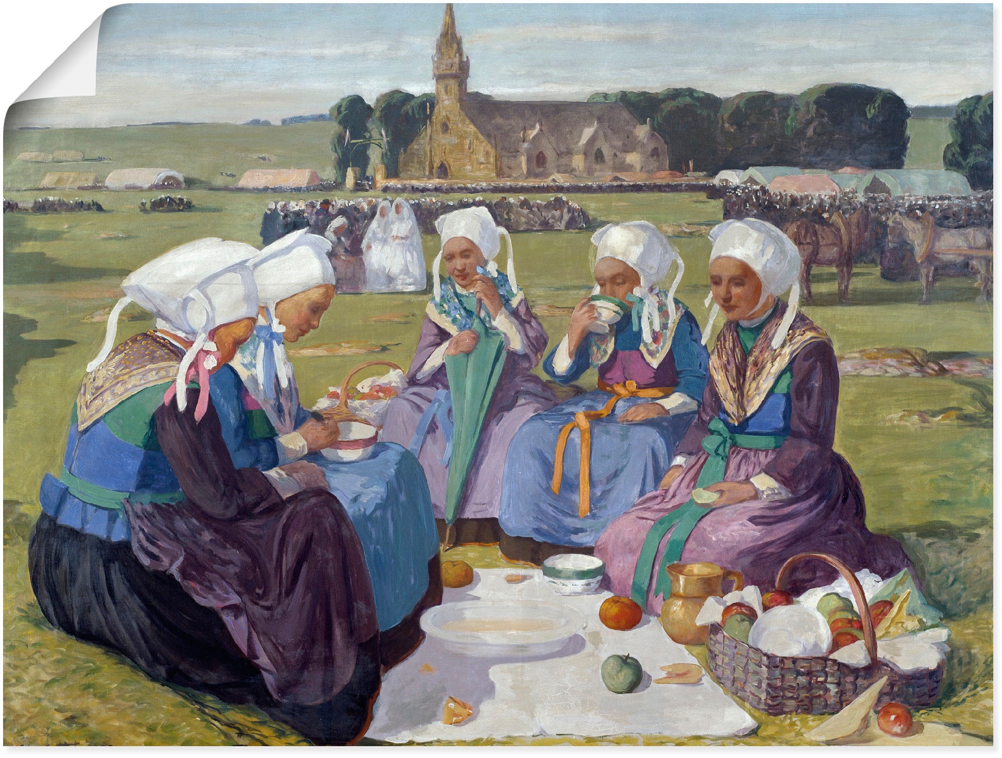 Image of Artland Wandbild »Frauen von Plougastel bei Begnadigung«, Bilder von Frauen, (1 St.), in vielen Grössen & Produktarten - Alubild / Outdoorbild für den Aussenbereich, Leinwandbild, Poster, Wandaufkleber / Wandtattoo auch für Badezimmer geeignet bei Ackerma