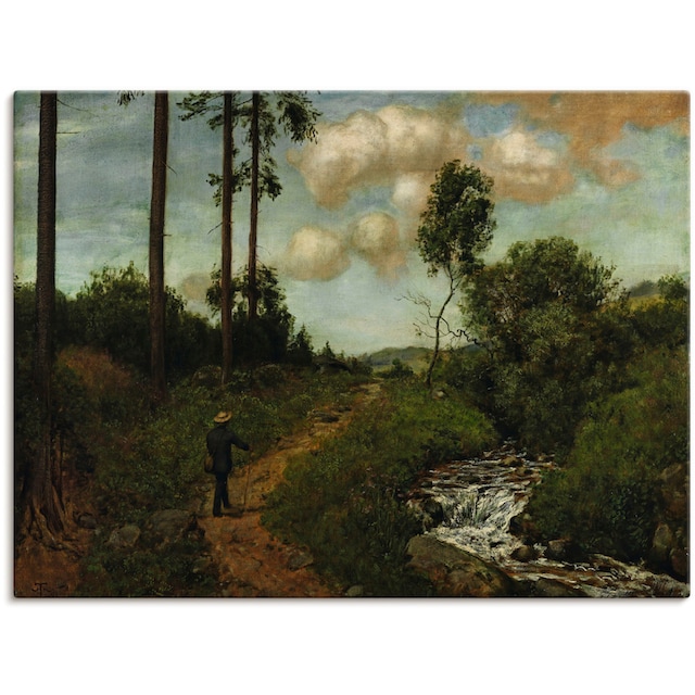 Artland Wandbild »Der Wanderer im Schwarzwald. 1891«, Wald, (1 St.), als  Leinwandbild, Wandaufkleber oder Poster in versch. Grössen jetzt kaufen