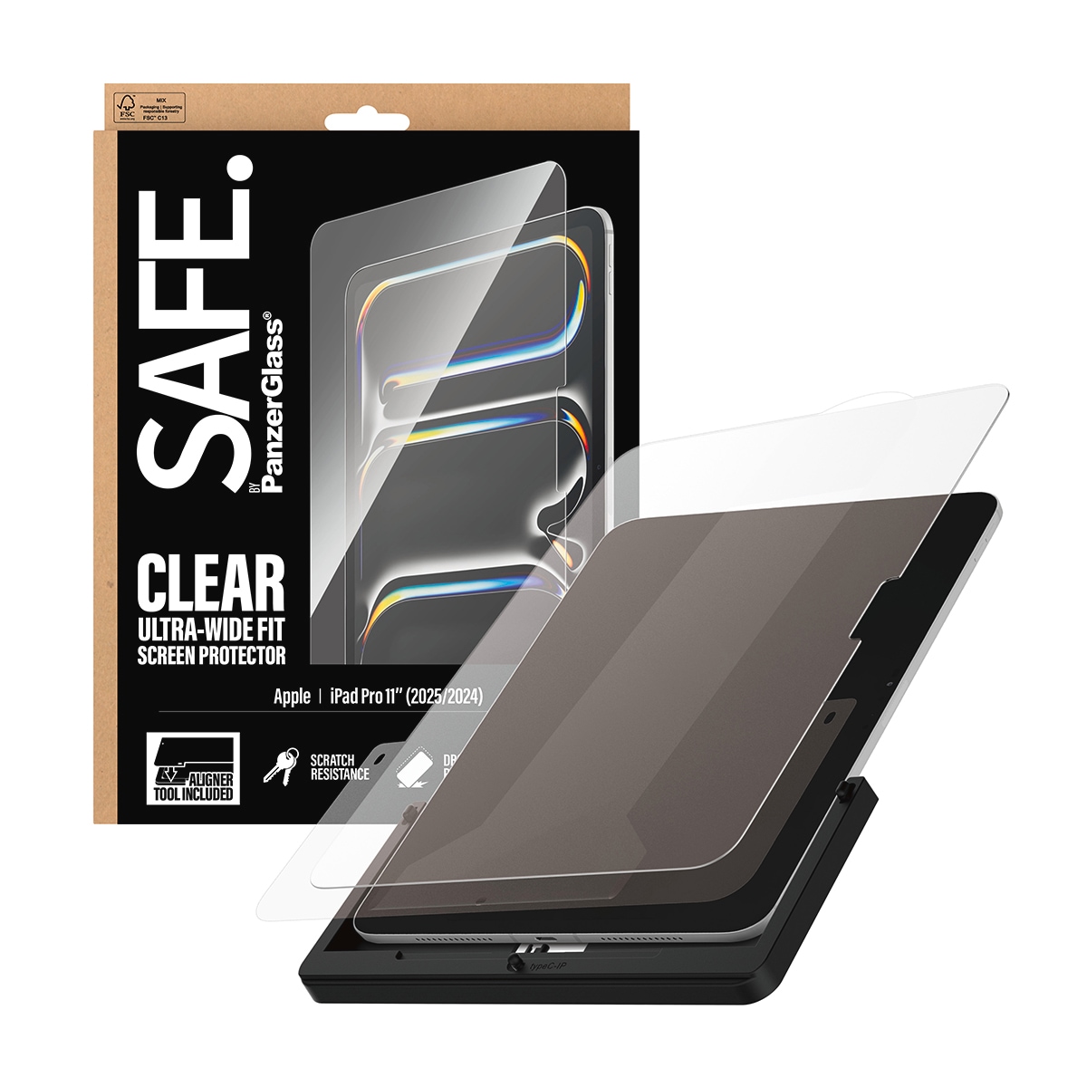 SAFE by PanzerGlass Displayschutzglas »Ultra-Wide Fit Screen Protector« für Apple iPad Pro 11 (2024-2025) Displayschutzfolie, Schutzfolie, Bildschirmschutz, kratz- & stossfest