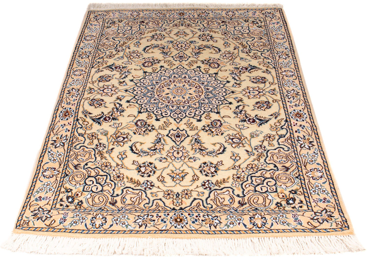 Image of morgenland Orientteppich »Perser - Nain - Royal - 147 x 86 cm - beige«, rechteckig, 10 mm Höhe, Wohnzimmer, Handgeknüpft, Einzelstück mit Zertifikat bei Ackermann Versand Schweiz