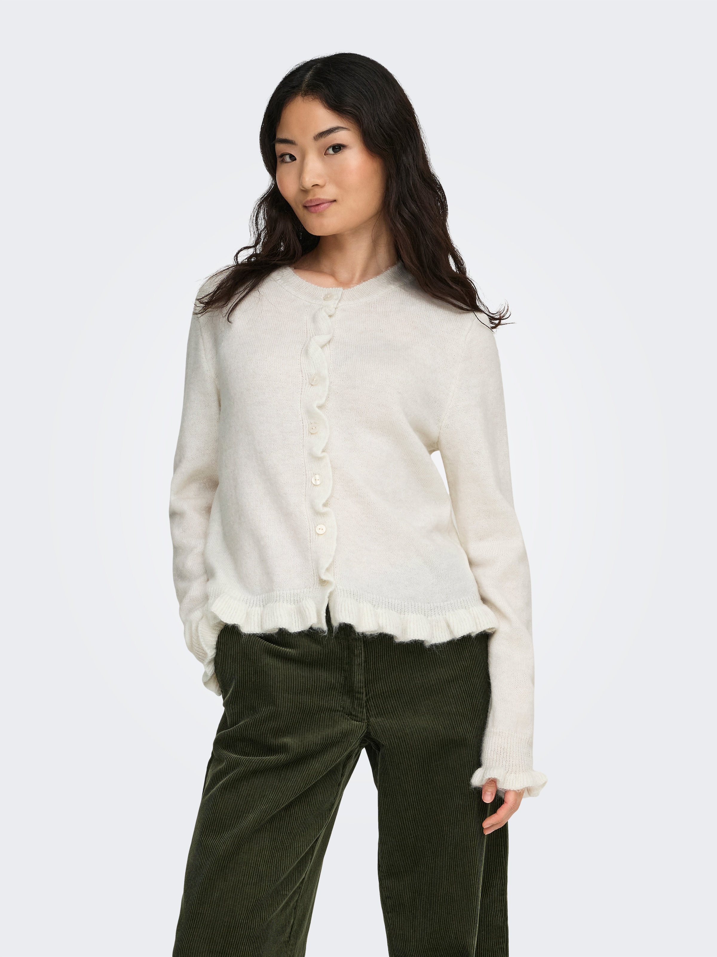 JDY Veste en tricot »JDYLETTY L/S ON FRILL CARDIGAN KNT NOOS«