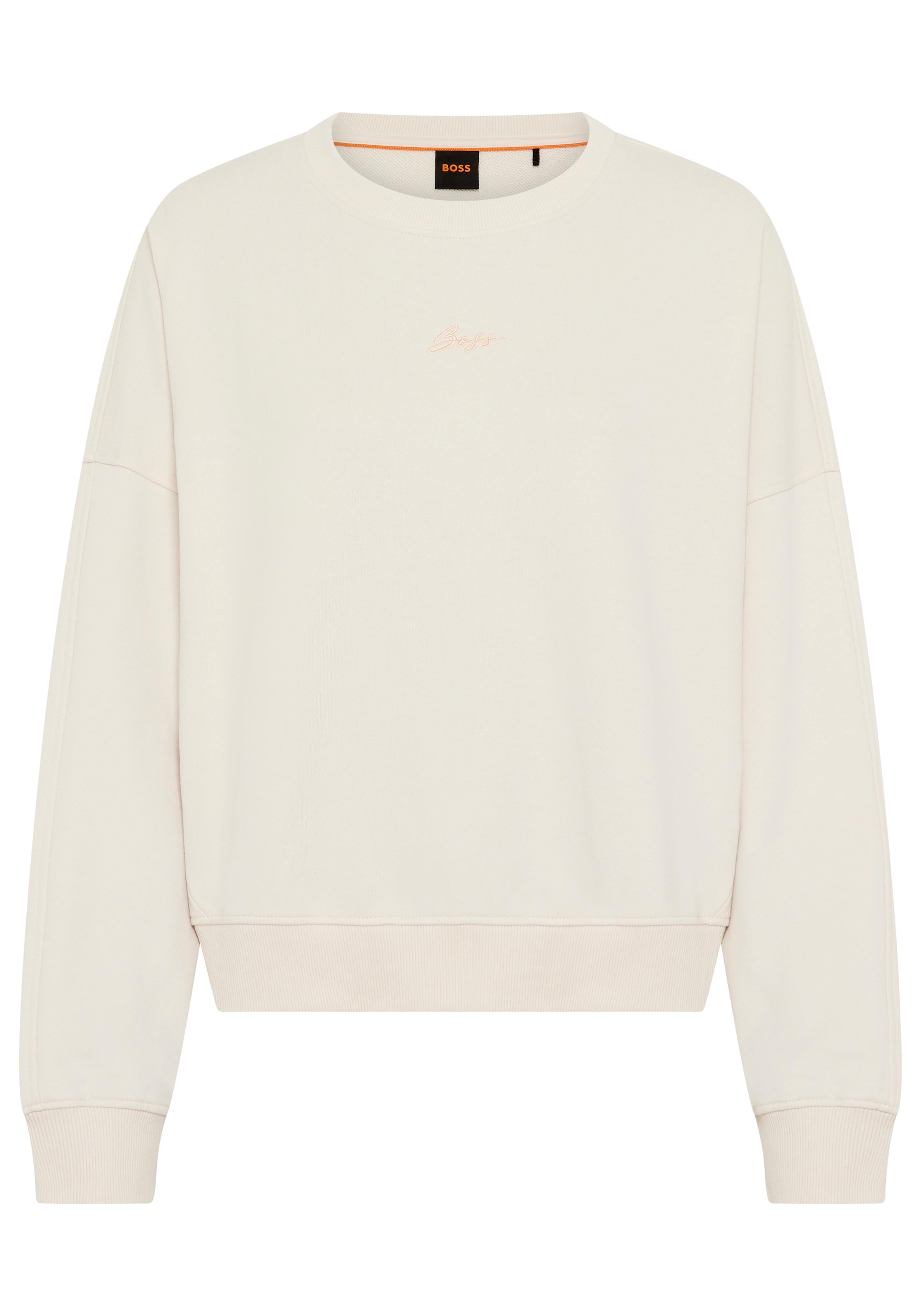 BOSS ORANGE Pull »Ever Premium Damenmode«, avec broderie logo, en coton
