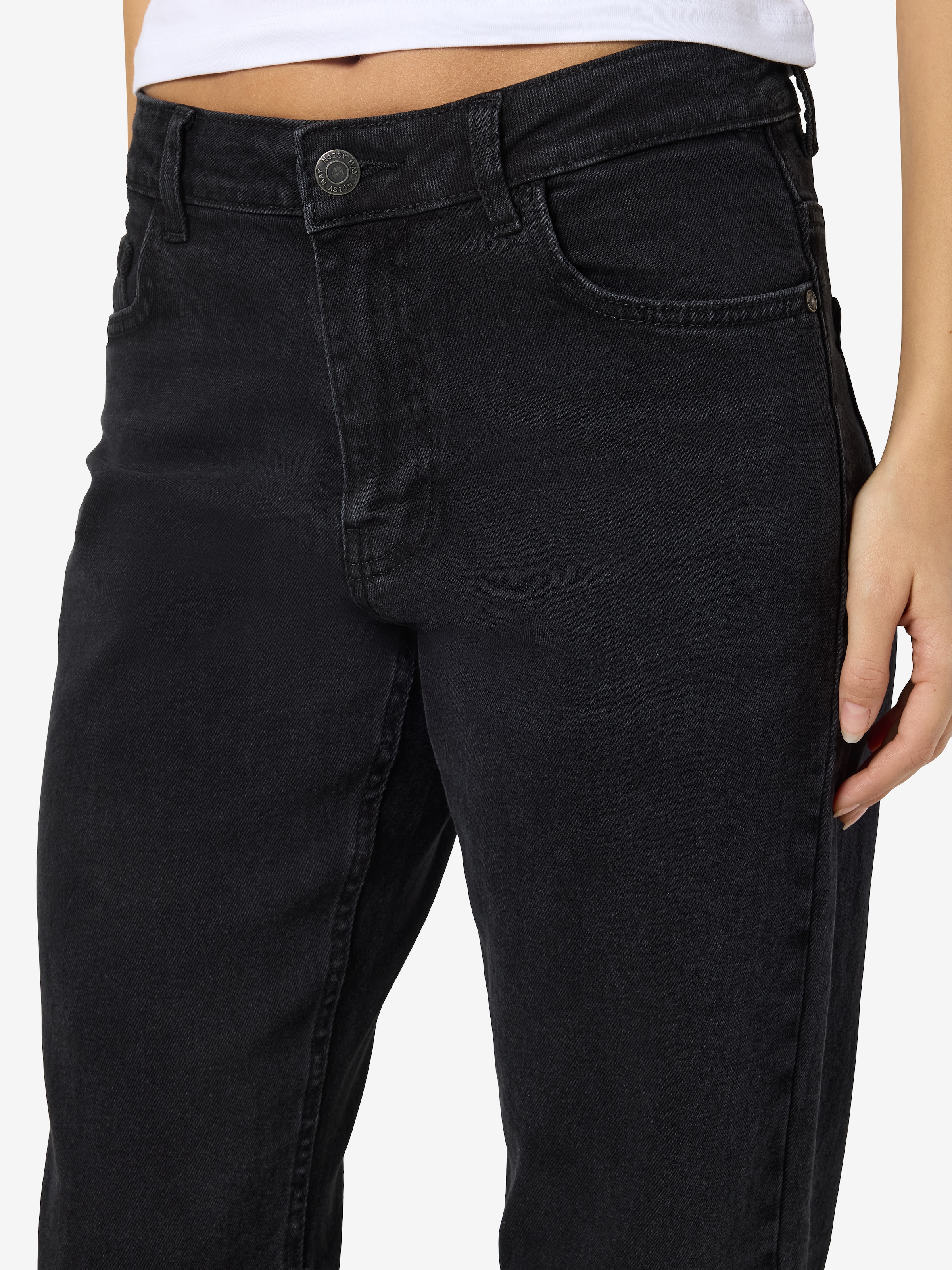 Noisy may High-waist-Jeans »NMMONICA HW STRAIGHT JEAN BLACK NOOS«
