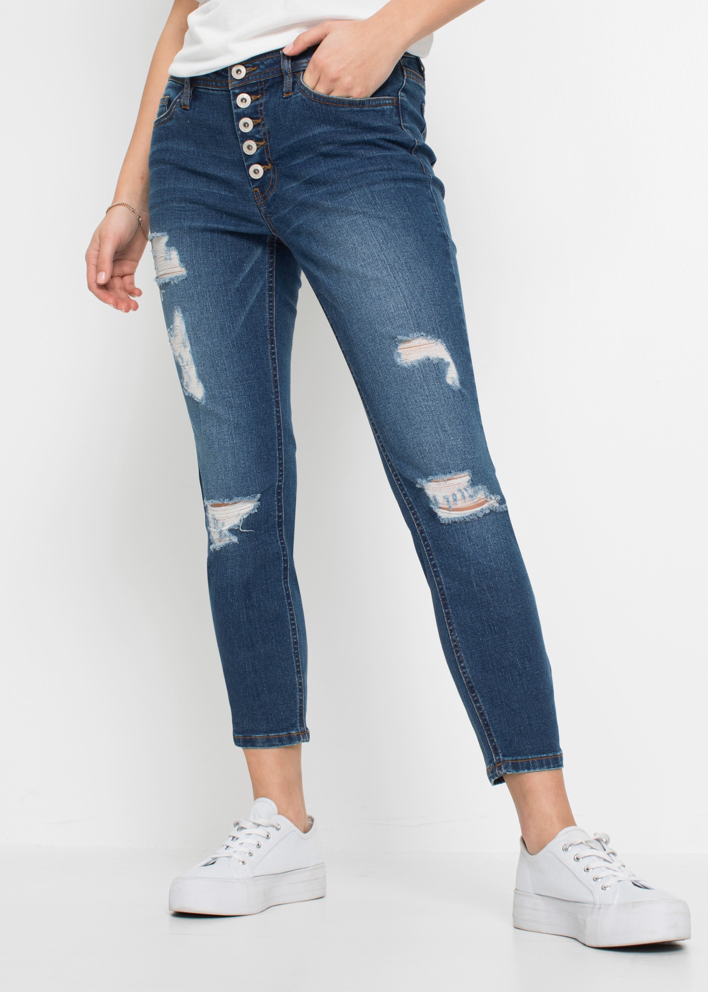 Image of bonprix Skinny-fit-Jeans mit sichtbarer Knopfleiste