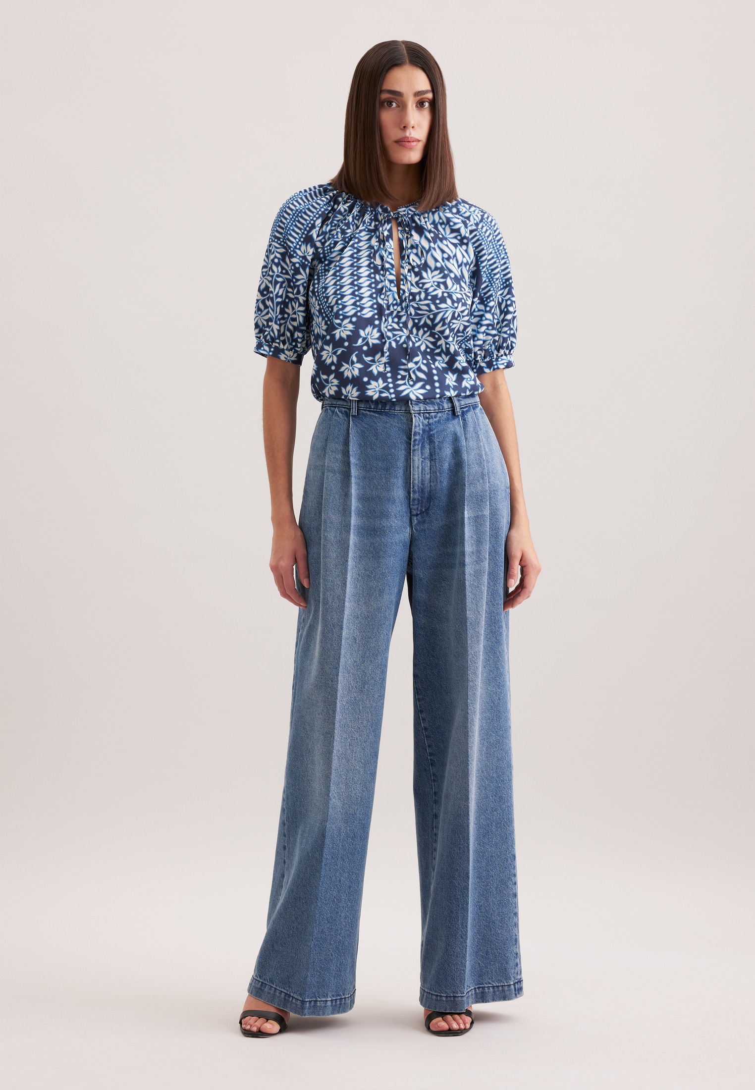 seidensticker Klassische Bluse »Schwarze Rose« Tunika Druck