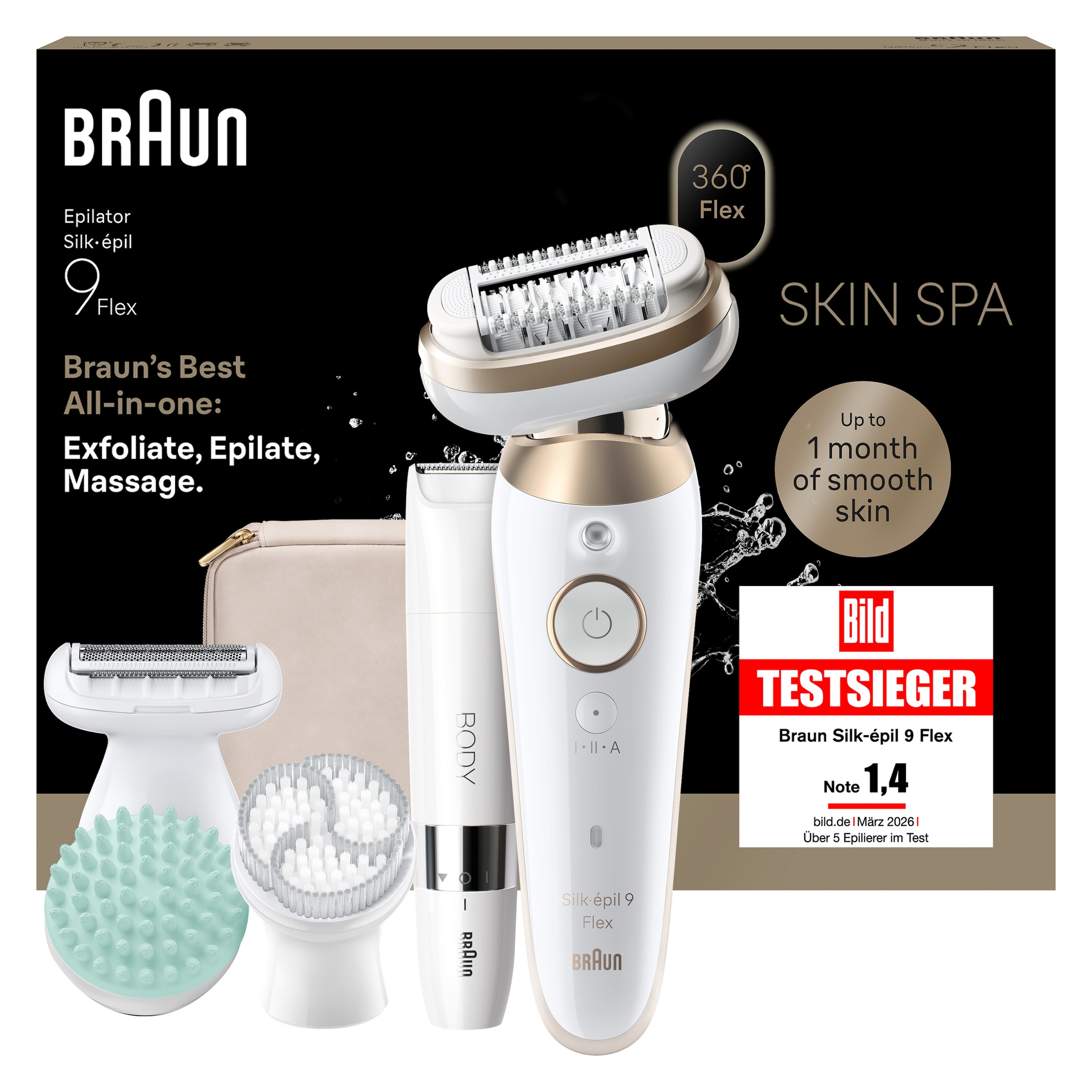 Image of Braun Epilierer "Silk-épil Flex SkinSpa 9 SES9-481 3D (Modell 2026) 9-681 (Modell 2025)" All-In-One Set, FaceSpa-Epilierer & Mini-Rasierer für das Gesicht