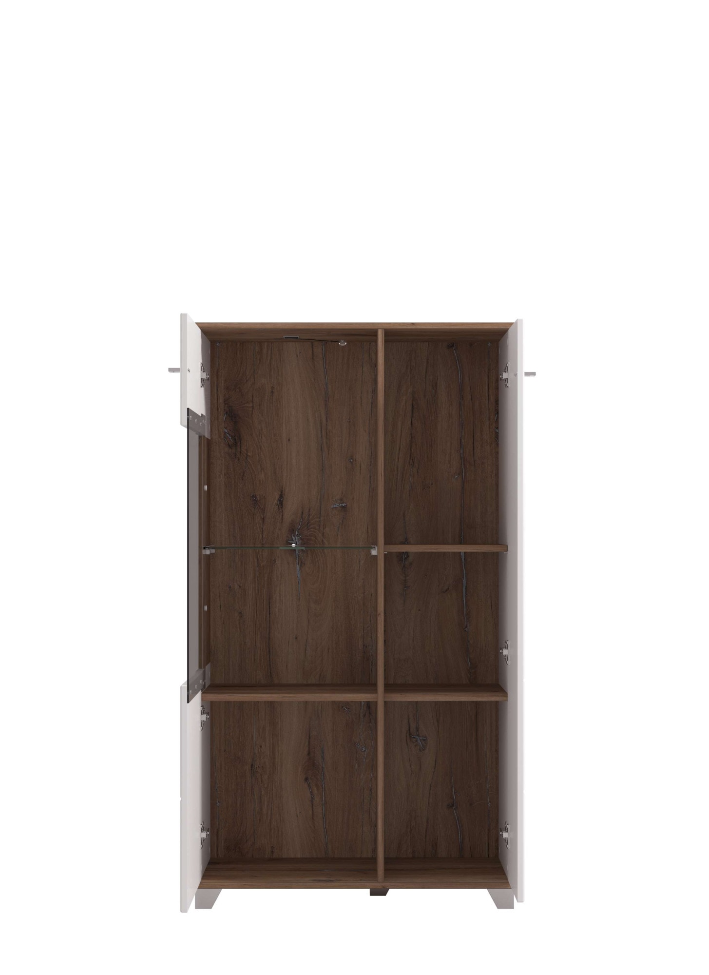 INOSIGN Highboard »Burgundy Sideboard, Stauraumschrank, Anrichte, Hochschrank, B93cm« Hochglanzfronten und eine Innenausstattung in Flagstaff Eiche