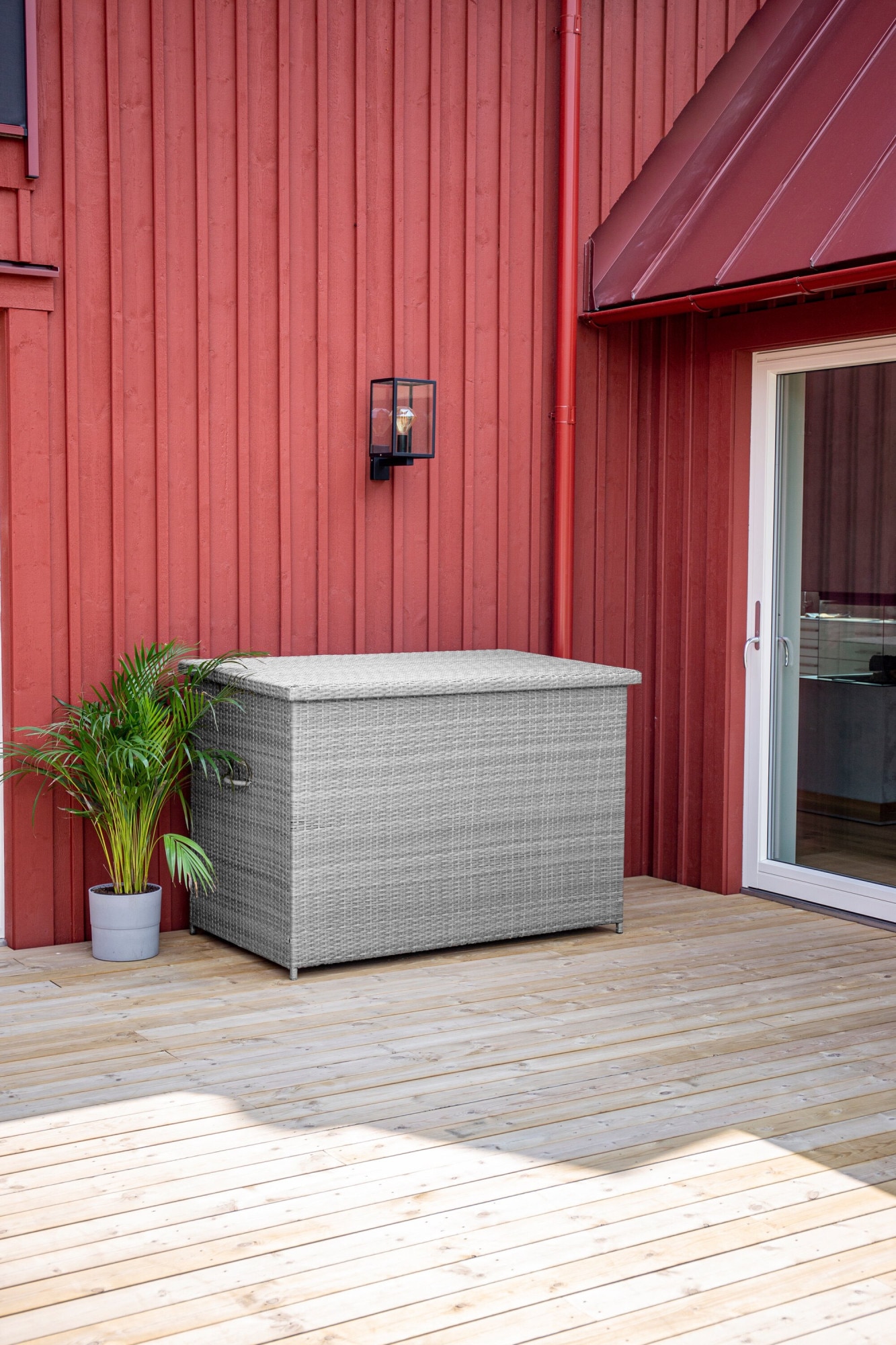 Venture Home Coffre »geräumige Kissenbox 150 × 90 × 100 cm aus Korbgeflecht« Aufbewahrungsbox, UV-beständig, wetterfest, Stahlrahmen, geräumig