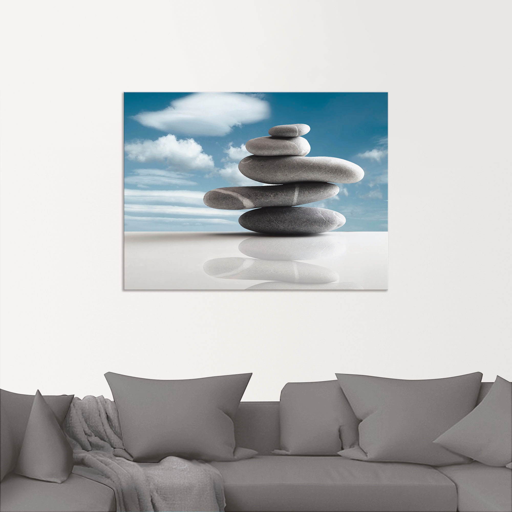 Image of Artland Wandbild »Stapel von fünf Steinen«, Zen, (1 St.), in vielen Grössen & Produktarten - Alubild / Outdoorbild für den Aussenbereich, Leinwandbild, Poster, Wandaufkleber / Wandtattoo auch für Badezimmer geeignet bei Ackermann Versand Schweiz