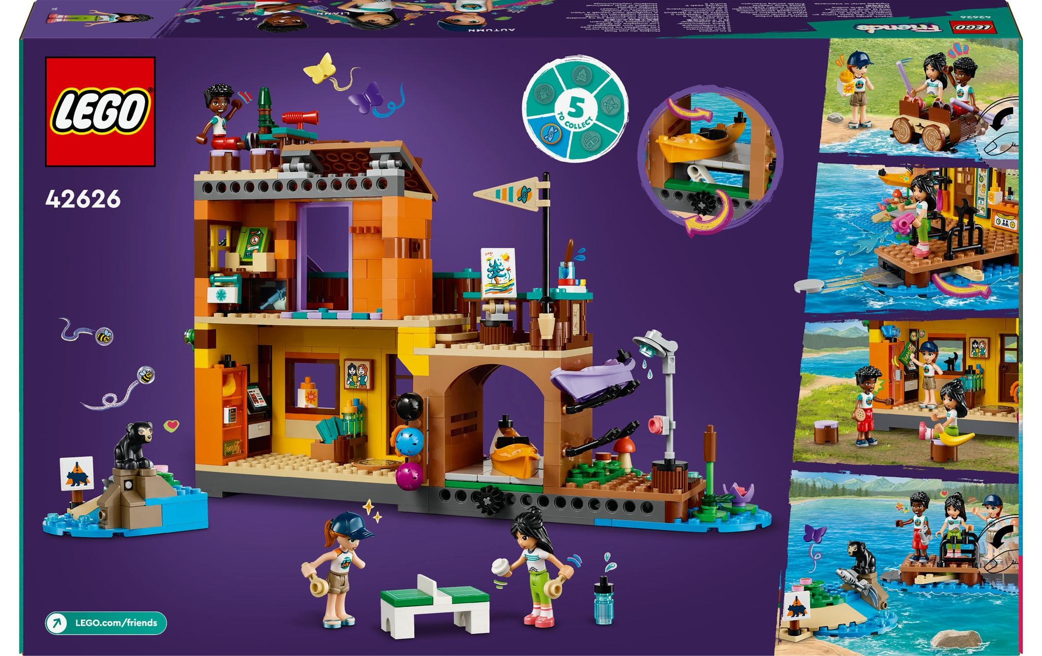 LEGO® Spielbausteine »Friends Abenteuercamp mit Kayak 42626«, (628 St.)