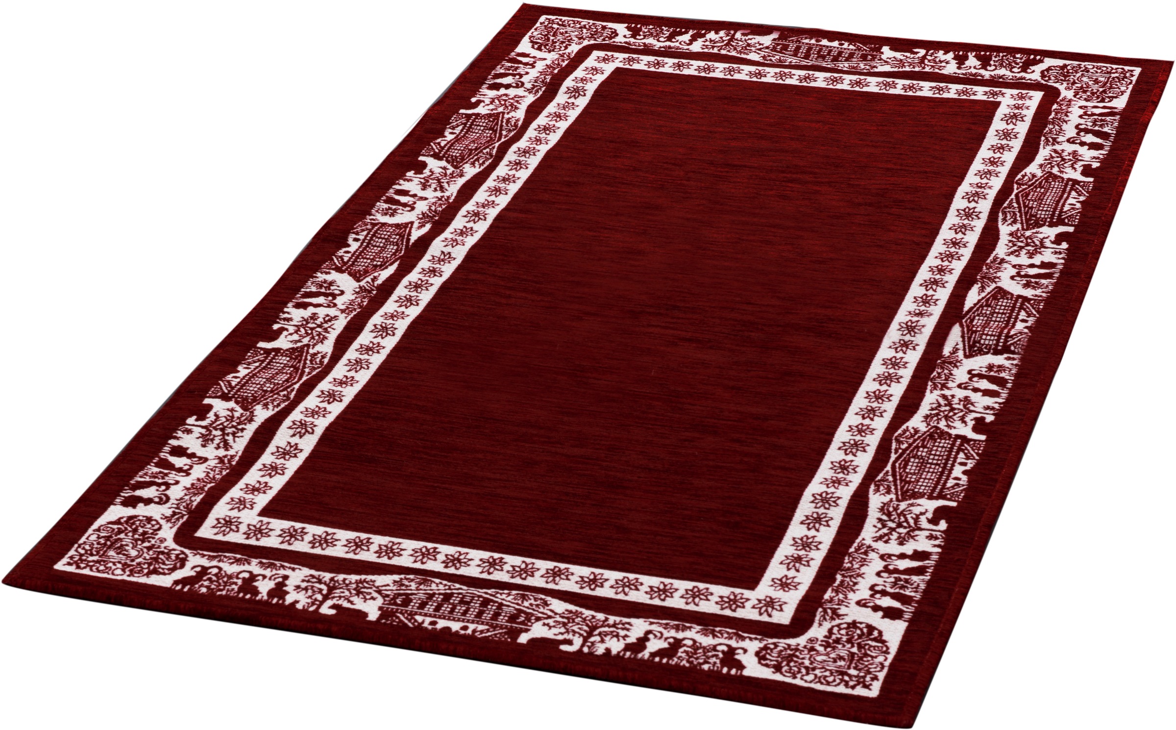 Image of Gino Falcone Teppich »Vintages Corji«, rechteckig, 5 mm Höhe, dekoratives Alpenmotiv in der Bordüre, ideal im Wohnzimmer & Schlafzimmer bei Ackermann Versand Schweiz