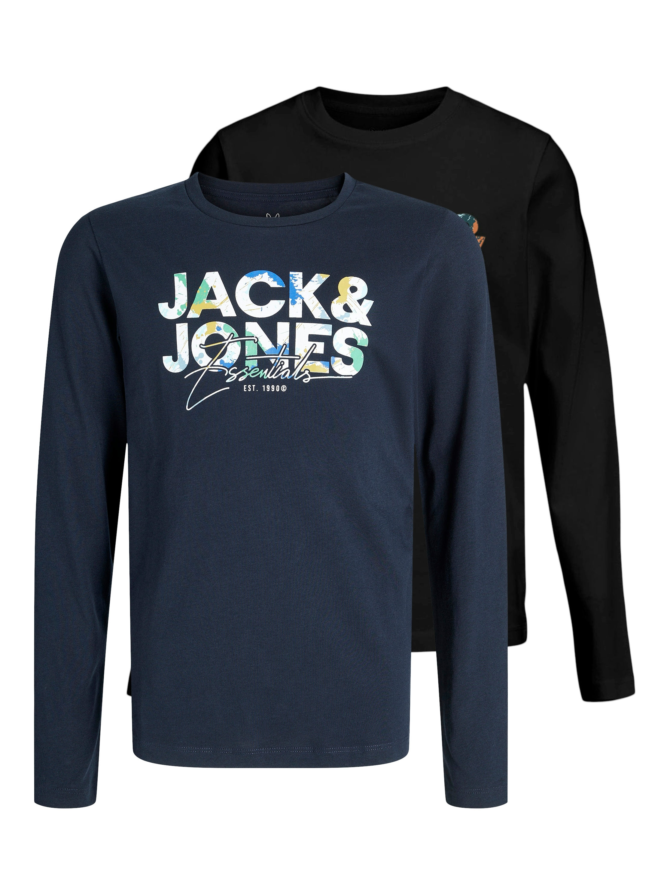 Image of Jack & Jones Junior Langarmshirt "JJGEPLAS TEE LS CREW NECK 2PK MP JNR" Packung, 2 Stk. Baumwolle