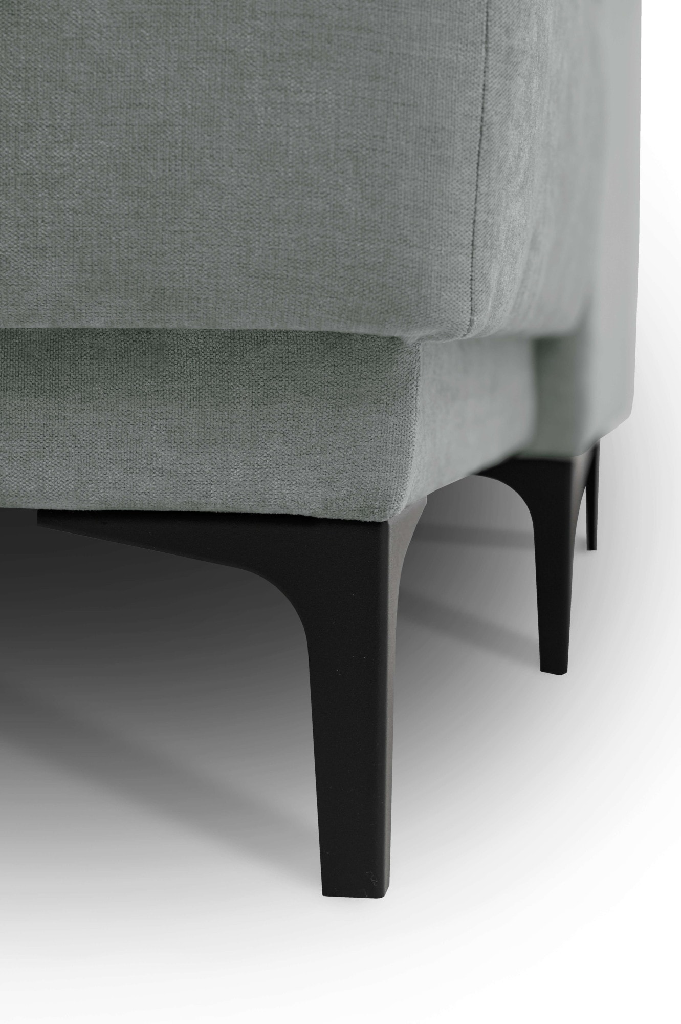 Places of Style Wohnlandschaft »XXL Sofa Oland, Struktur, Flachgewebe, Luxus-Microfaser, Boucle«, U-Form, 342 cm, Wellenunterfederung, Skandi-Design, Metallfüsse