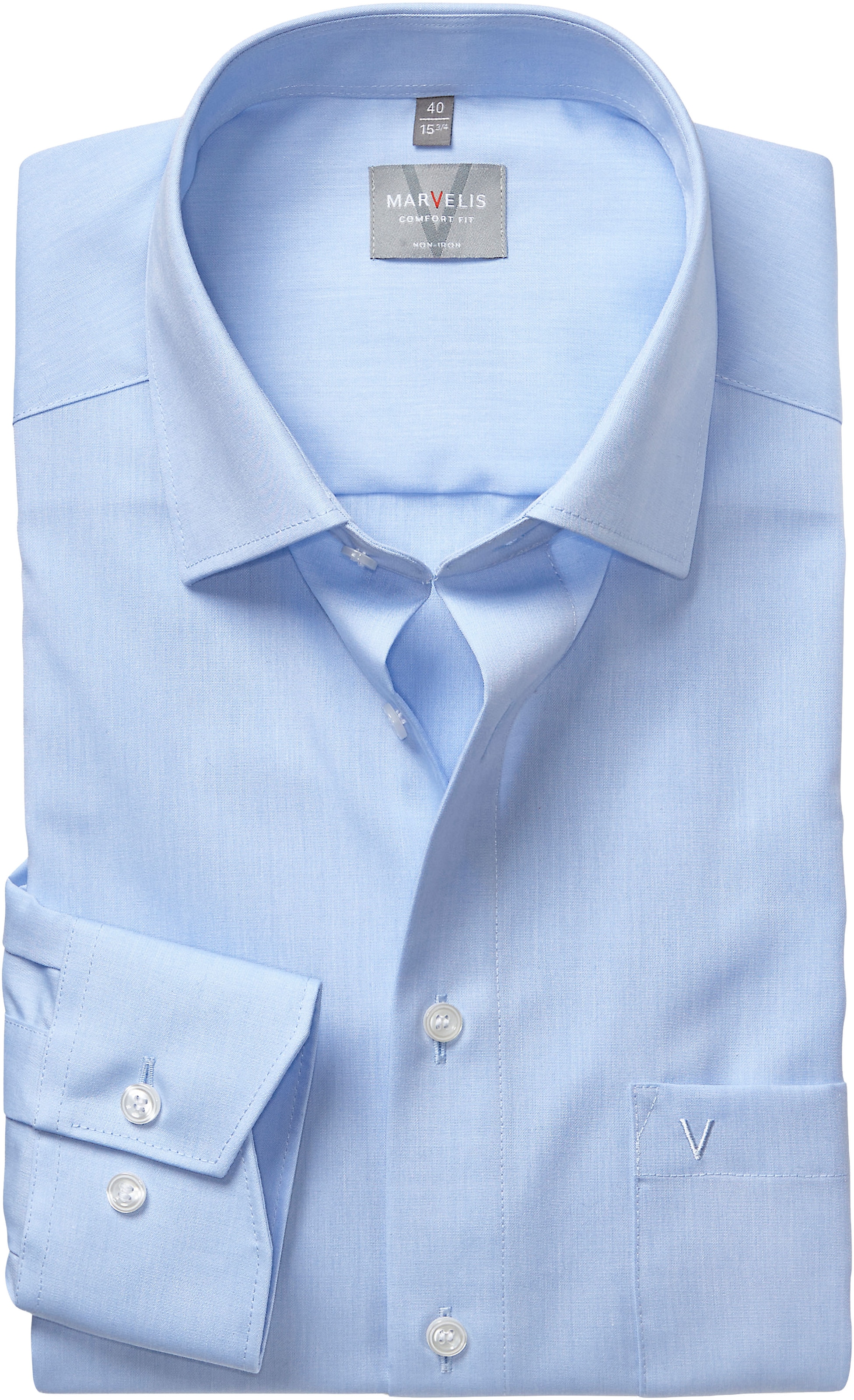 MARVELIS Langarmhemd Businesshemd, comfort fit, New-Kentkragen