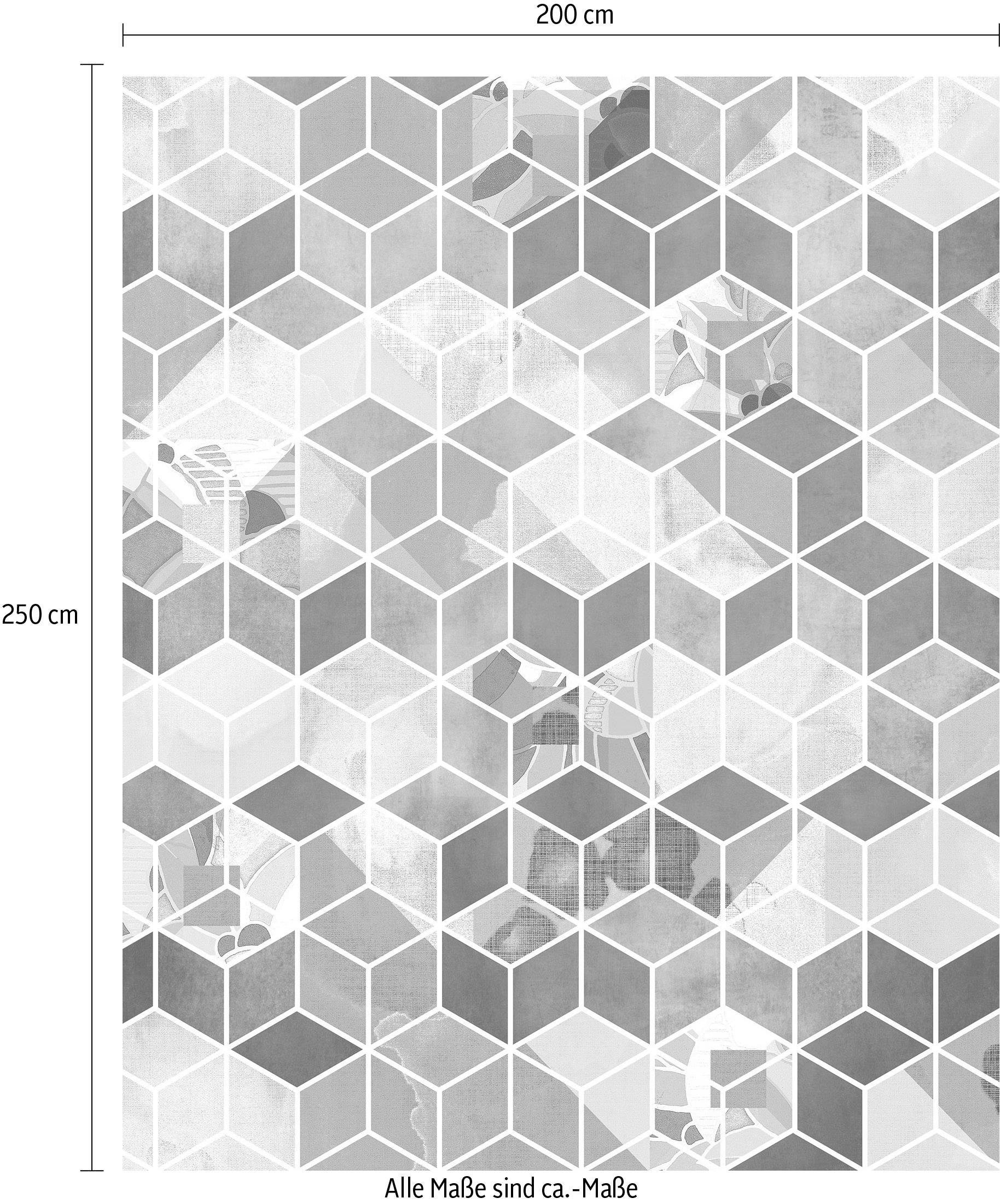 Komar Vliestapete »Digitaldruck Vlies - Geometric Blue - Grösse 200 x 250 cm«, bedruckt, Wohnzimmer, Schlafzimmer