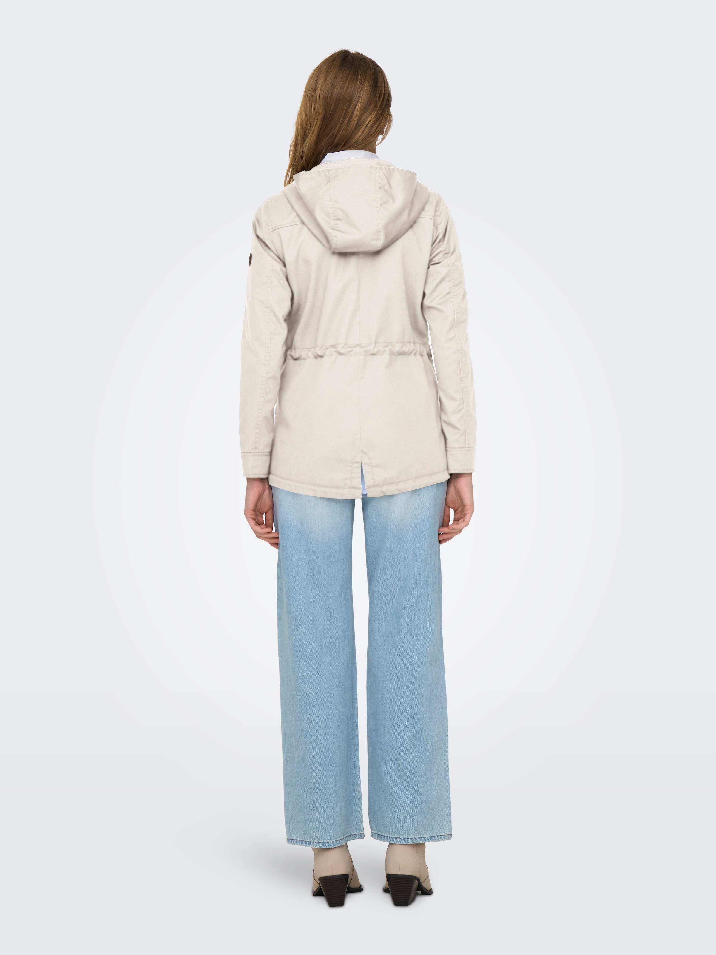 ONLY Parka »ONLLORCA LIFE CANVAS PARKA CC OTW« mit Kapuze mit Kordelzug in der Taille