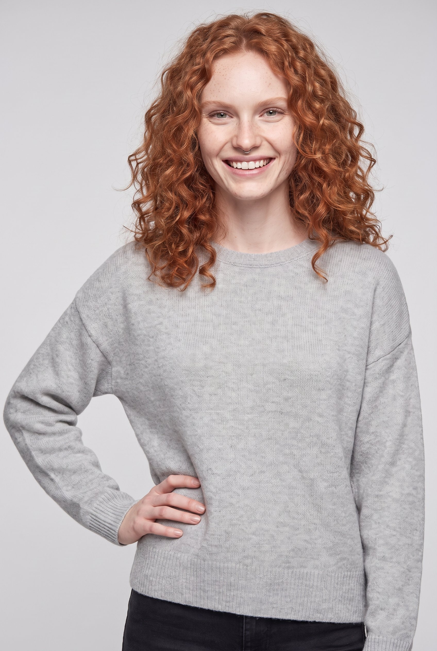 ONLY Strickpullover »ONLOLIVIA LS O-NECK CC KNT« Materialmix, regular fit
