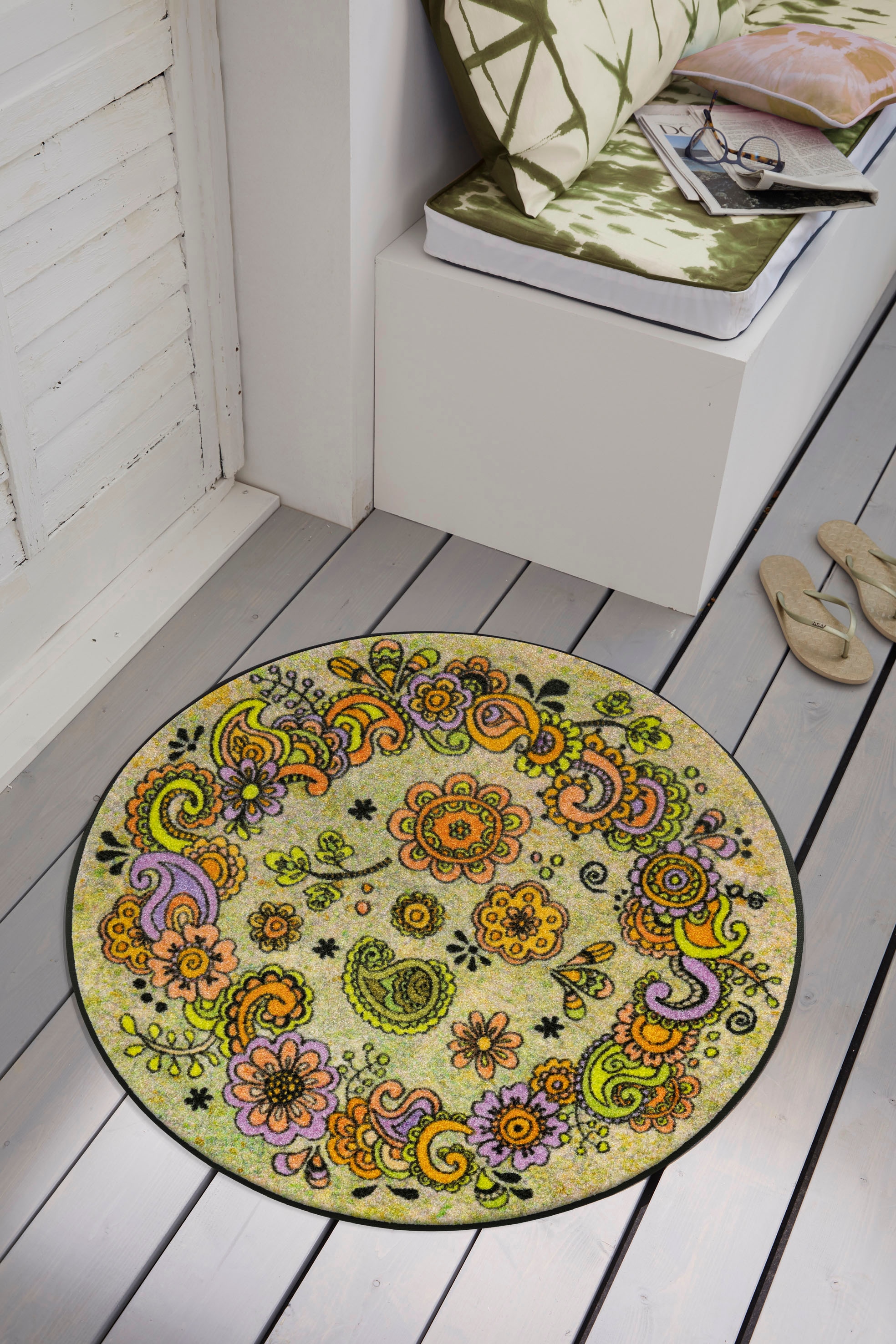 wash+dry by Kleen-Tex Flowers«, günstig Teppich kaufen rechteckig »Happy