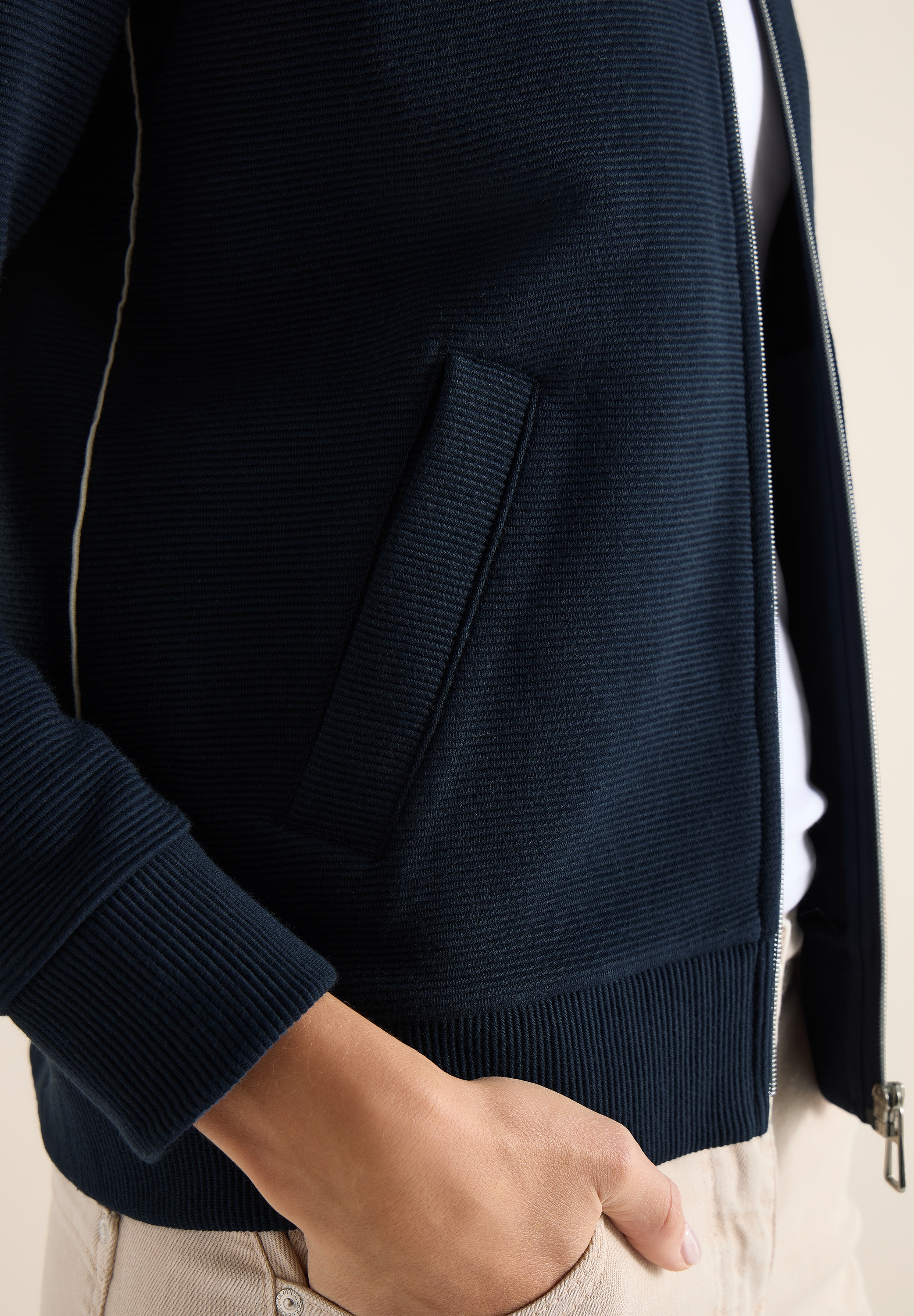 Cecil Veste sweat mit feiner Ottoman-Struktur