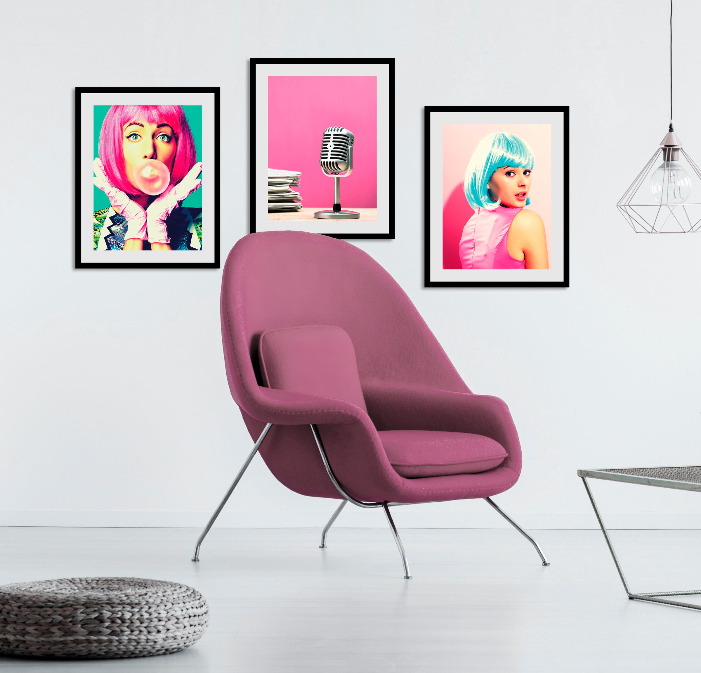 Image of queence Bild "Sascha" Art Bilder von Frauen Fashion Frau Kunst Magazincover Mode 1 Stk. tlg. HD Premium Poster-Druck inkl. Holzrahmen